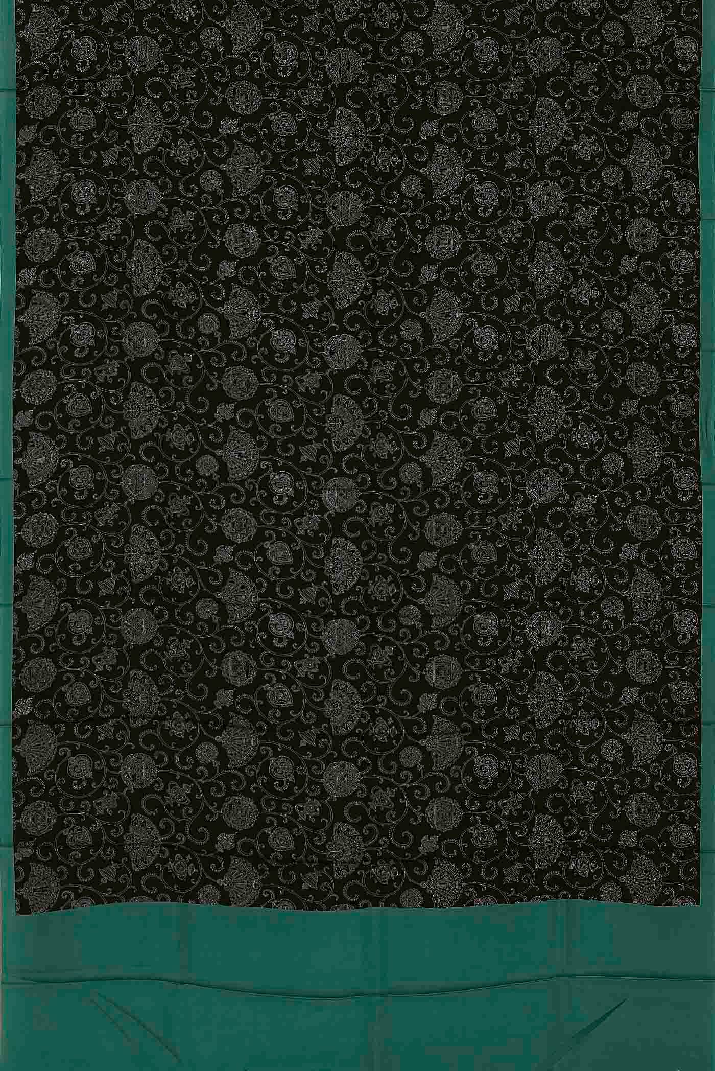 Black Printed Silk Saree