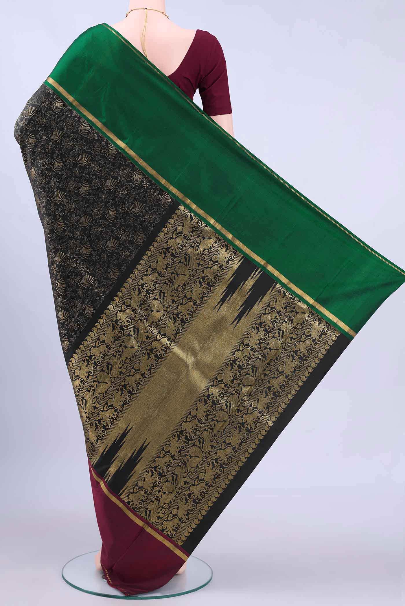 Black Kanchipuram Silk Saree