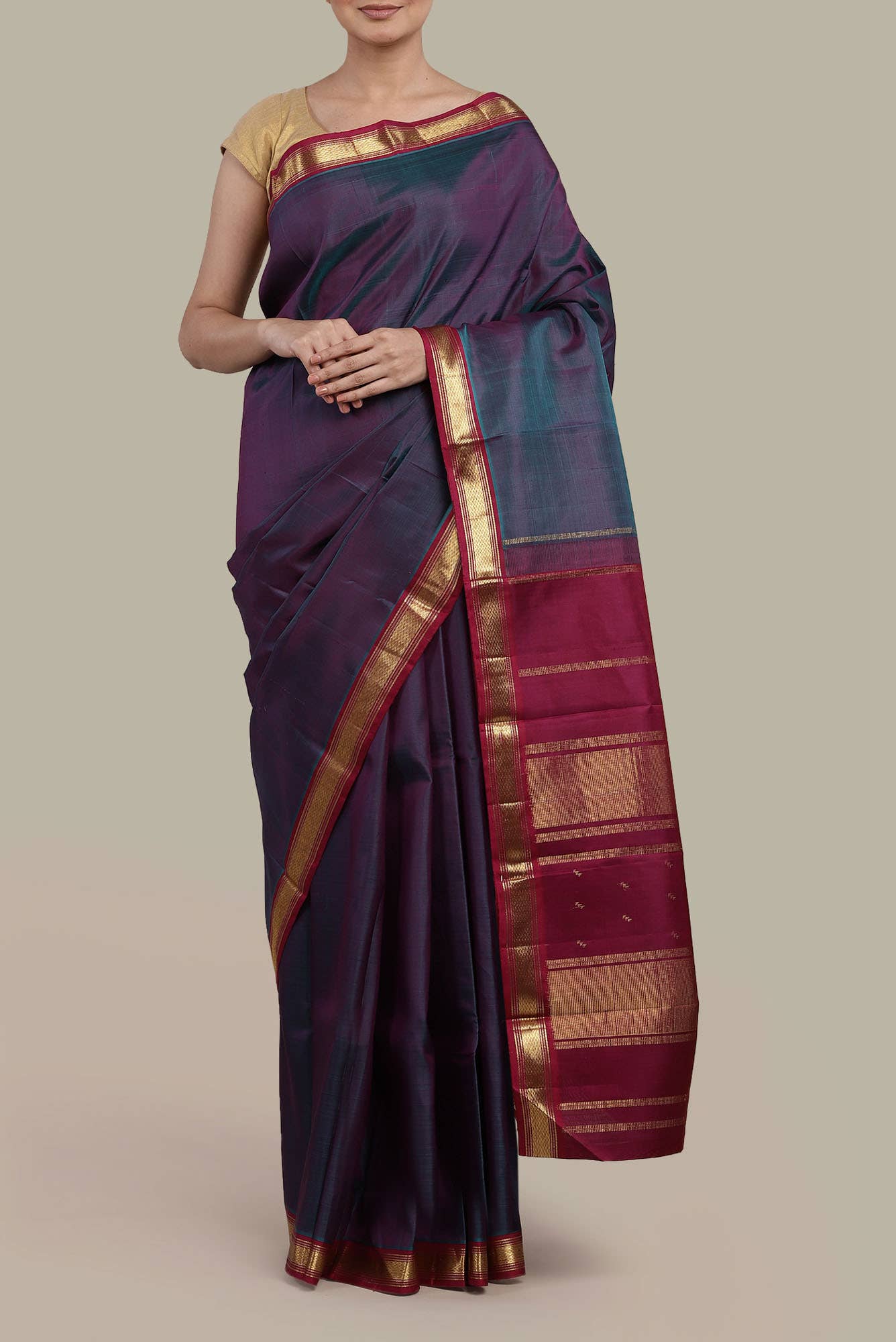Blue Kanchipuram Silk Saree