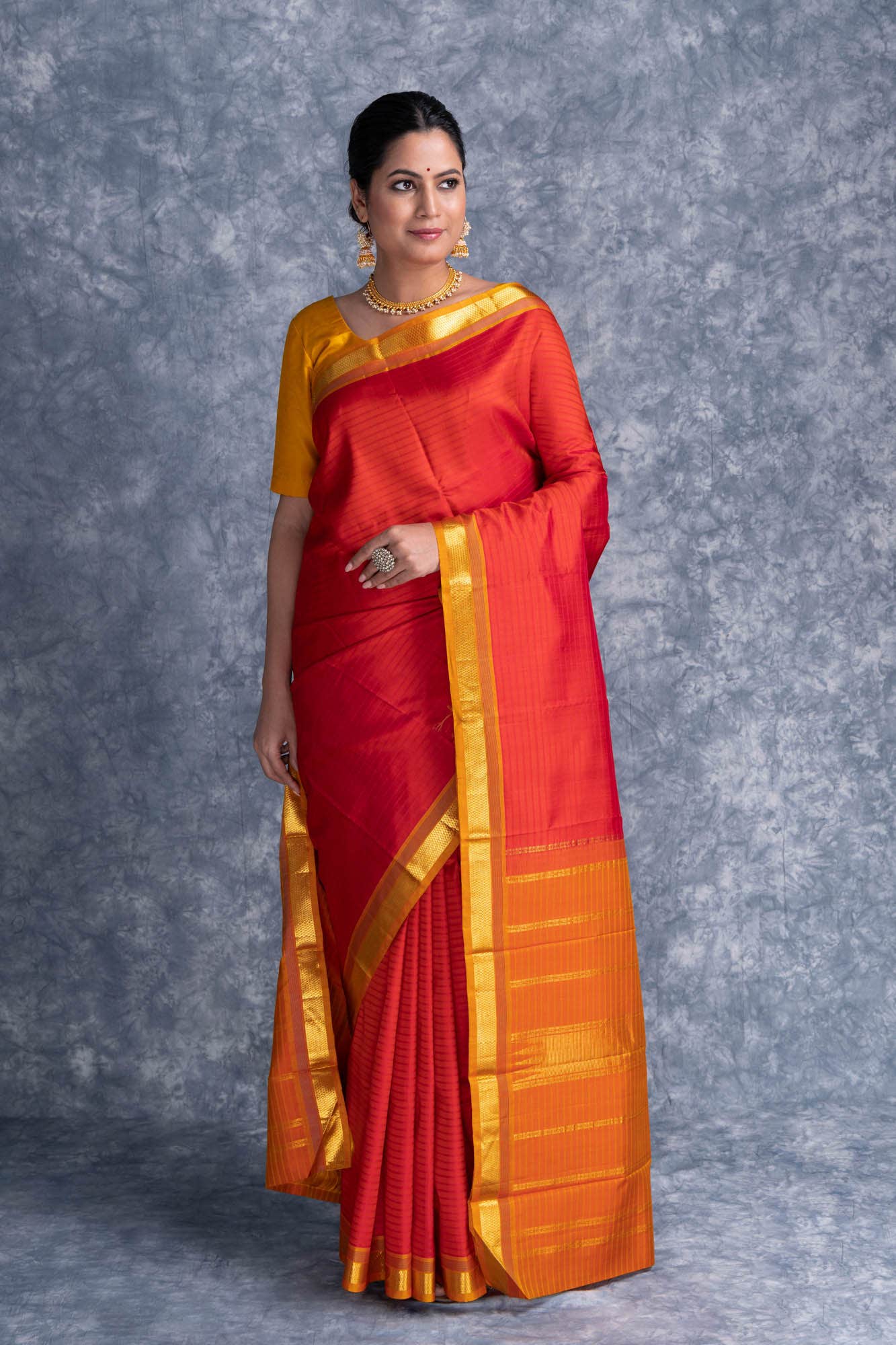 Pure Silk Pure Zari Deep Red Kanchipuram Saree