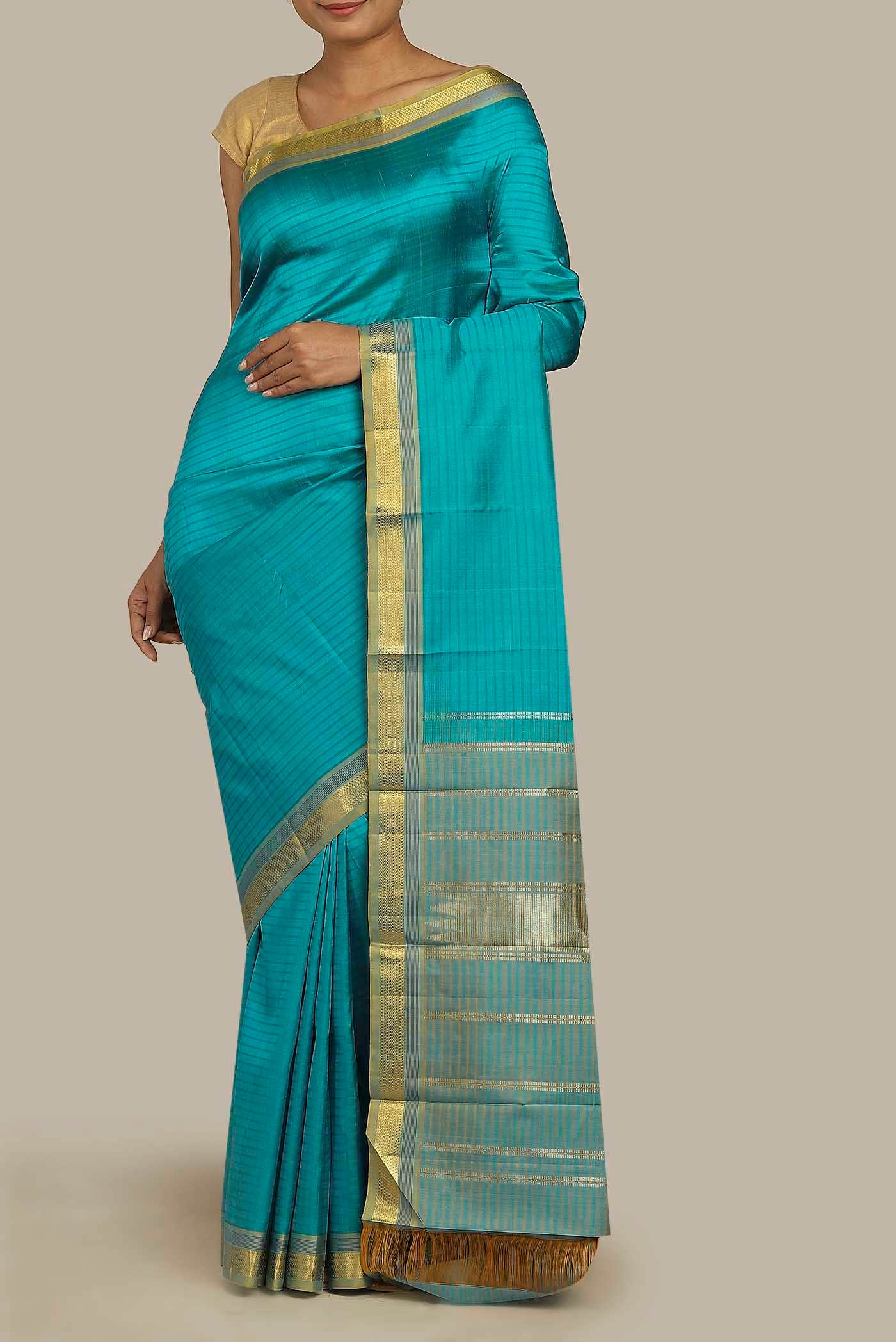 Blue Kanchipuram Silk Saree