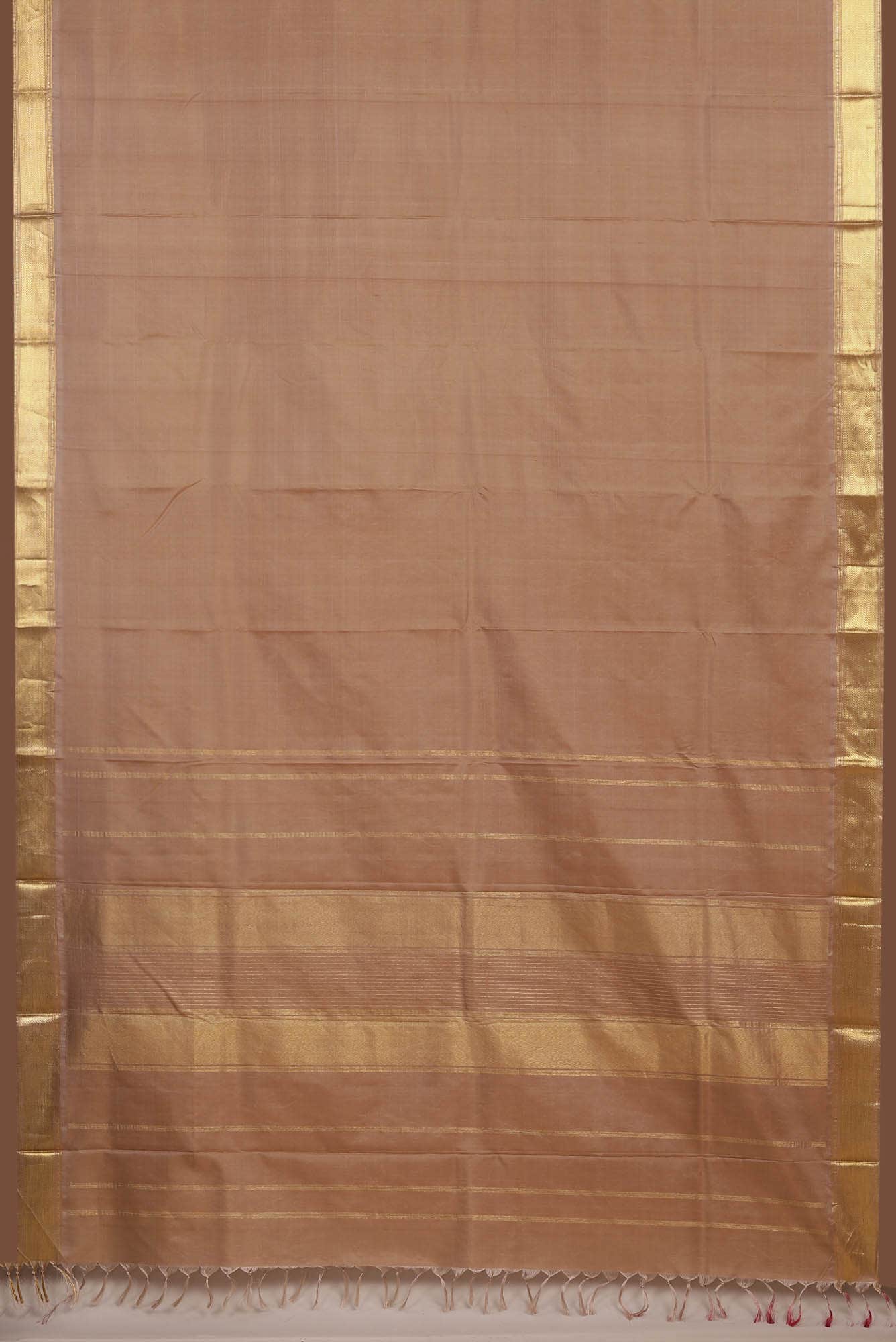Beige Kanchipuram Silk Saree