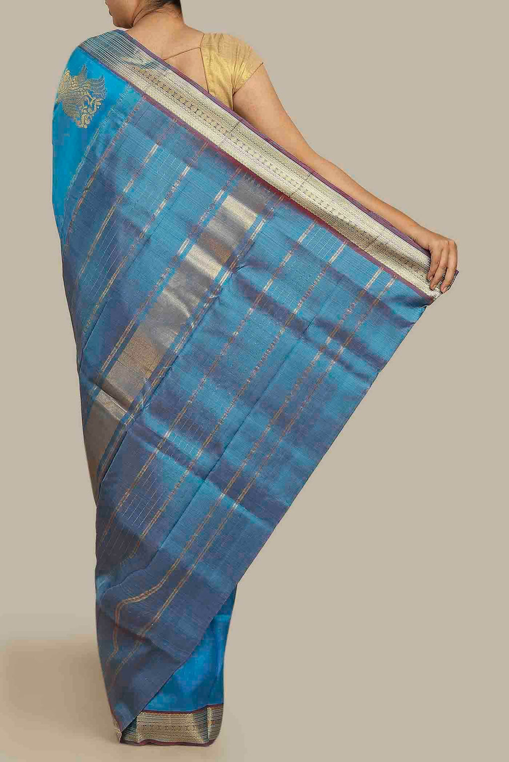 Blue Kanchipuram Silk Saree