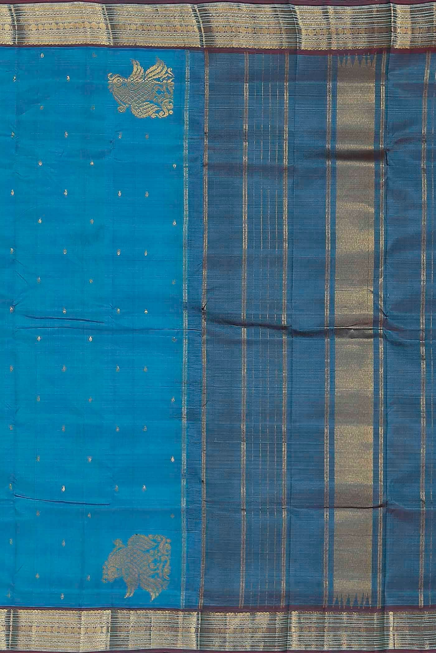 Blue Kanchipuram Silk Saree