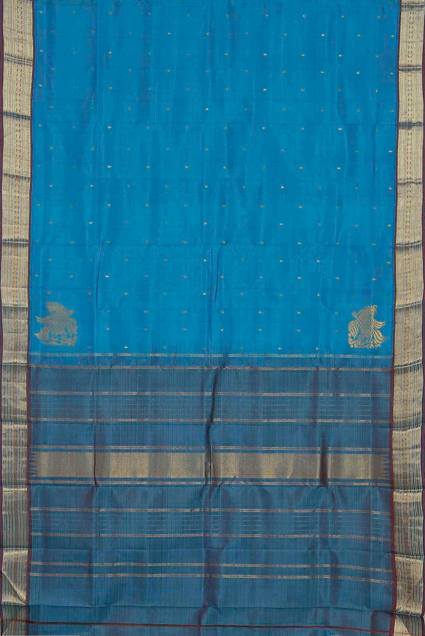 Blue Kanchipuram Silk Saree