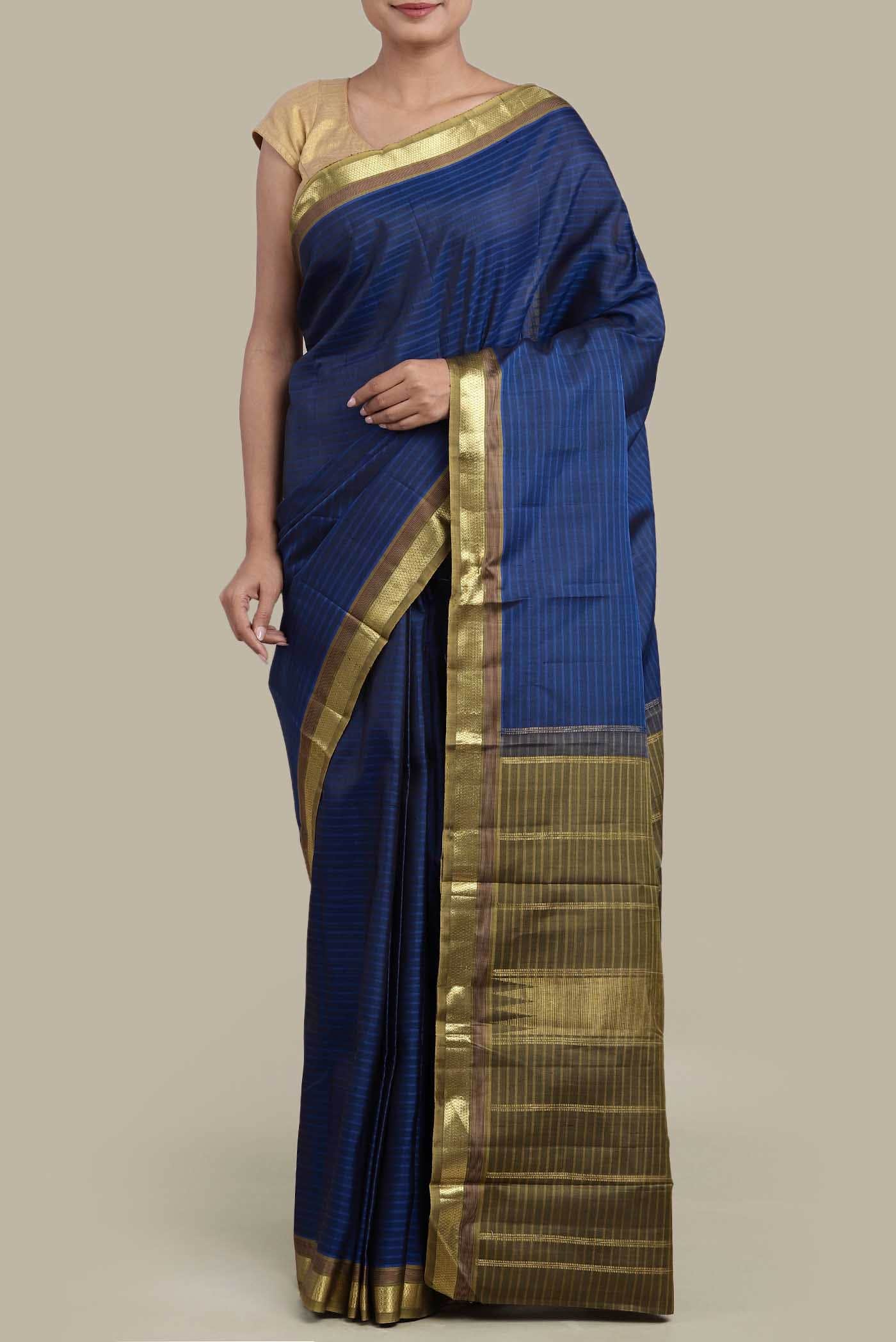 Blue Kanchipuram Silk Saree