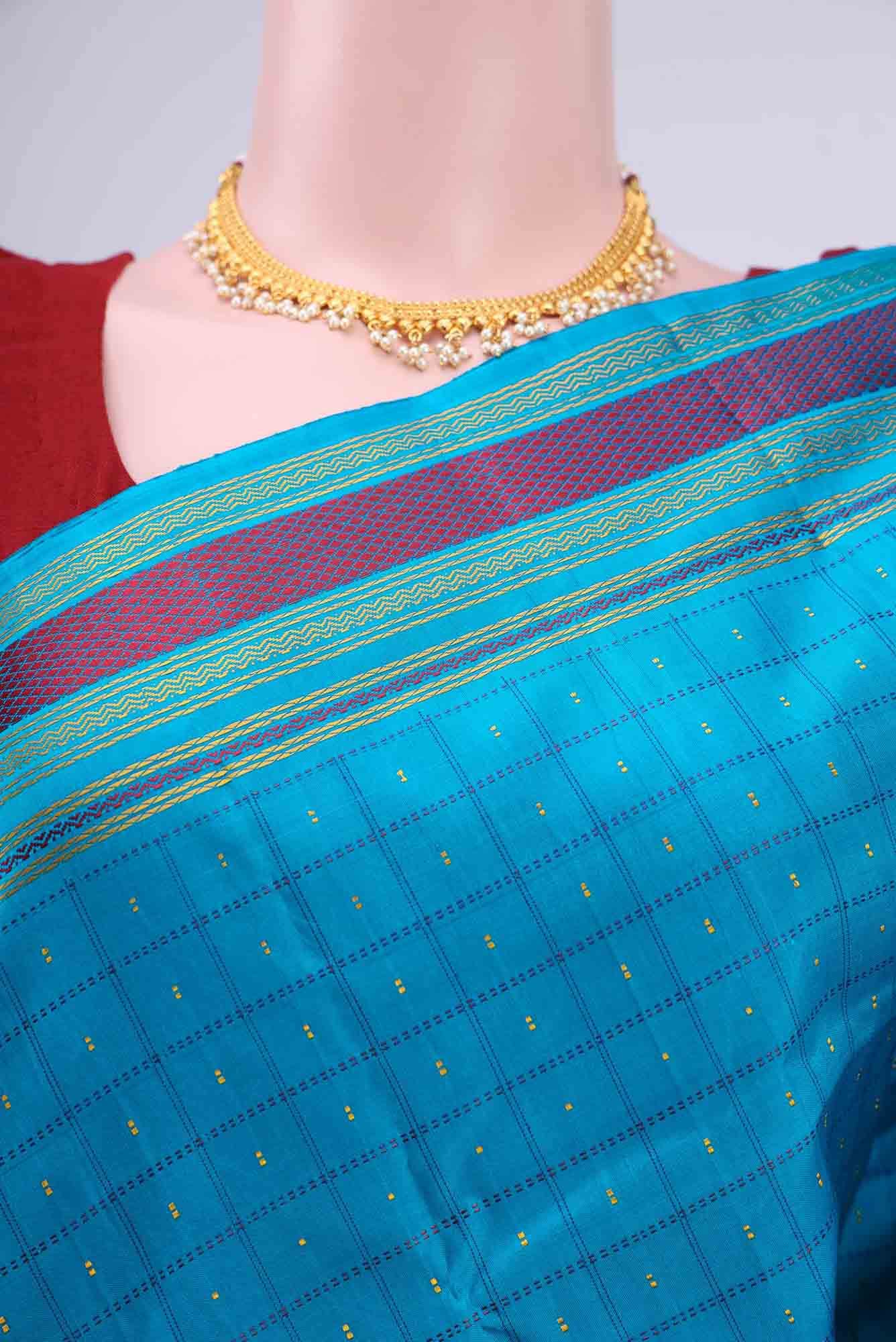Blue Kanchipuram Silk Saree