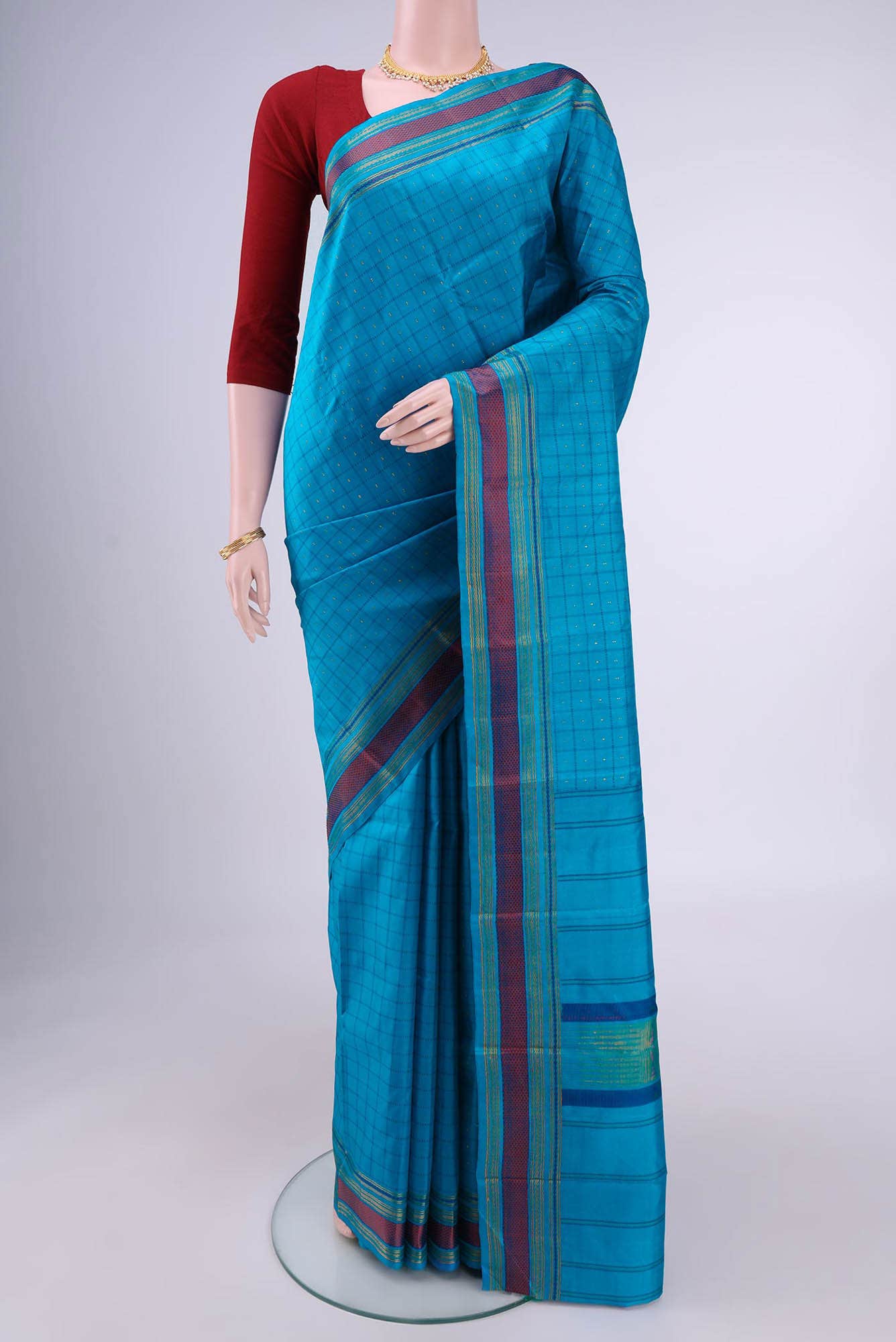 Blue Kanchipuram Silk Saree