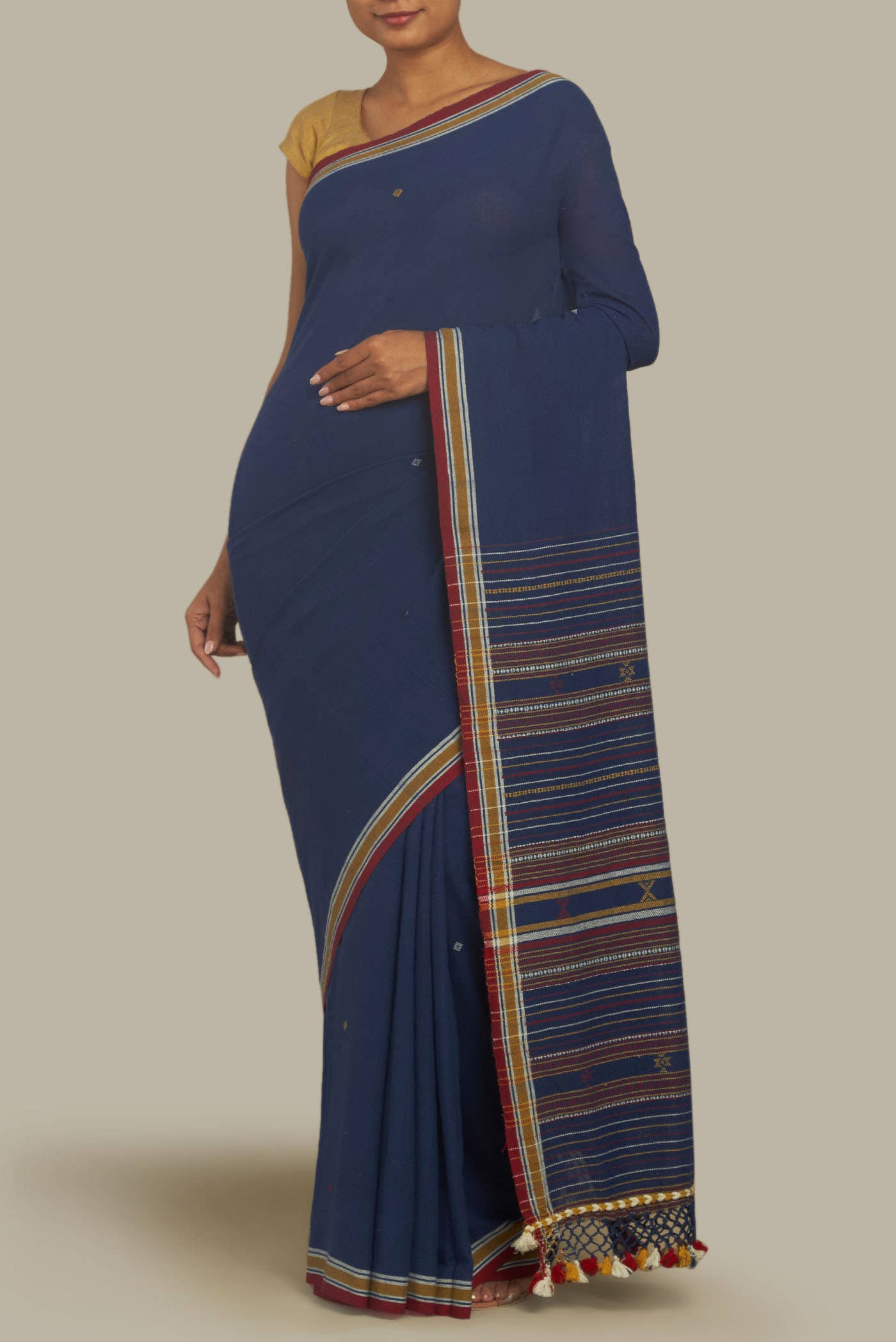 Blue Bengal Cotton Saree
