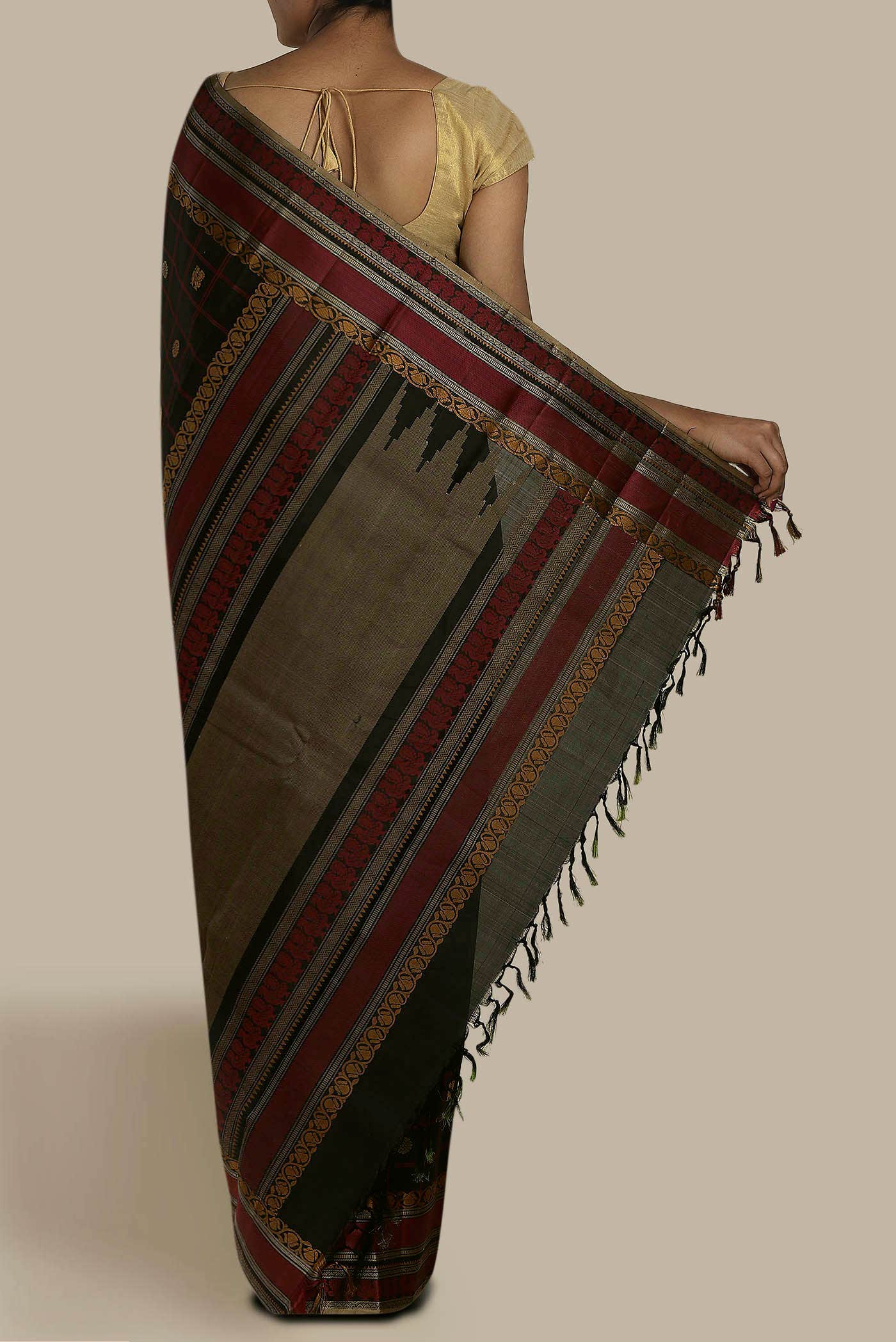 Black Kanchipuram Silk Saree