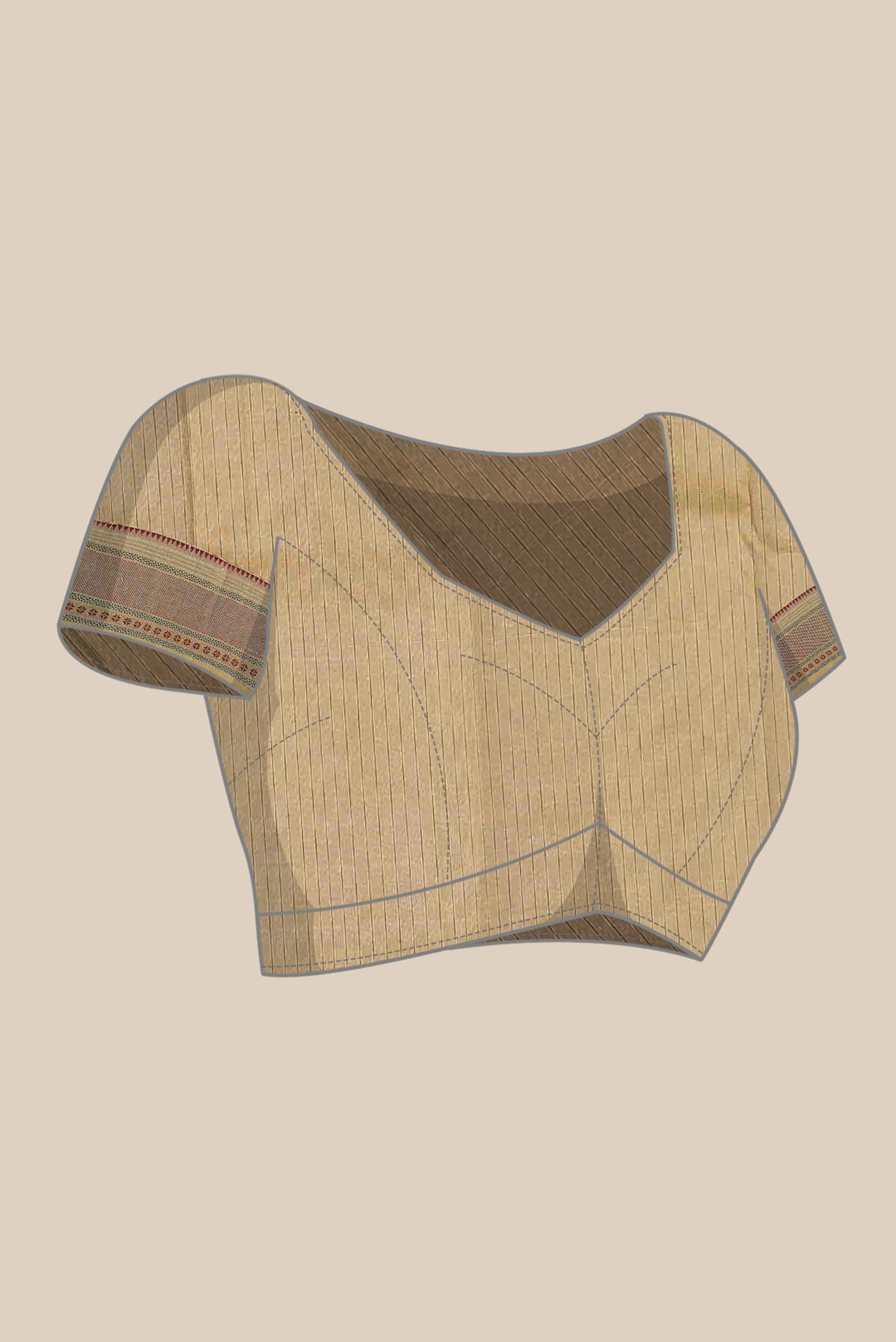 Beige Kanchipuram Silk Saree