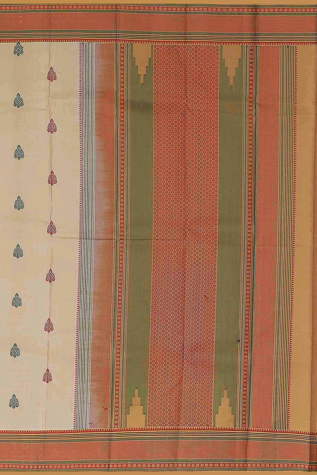 Beige Kanchipuram Silk Saree