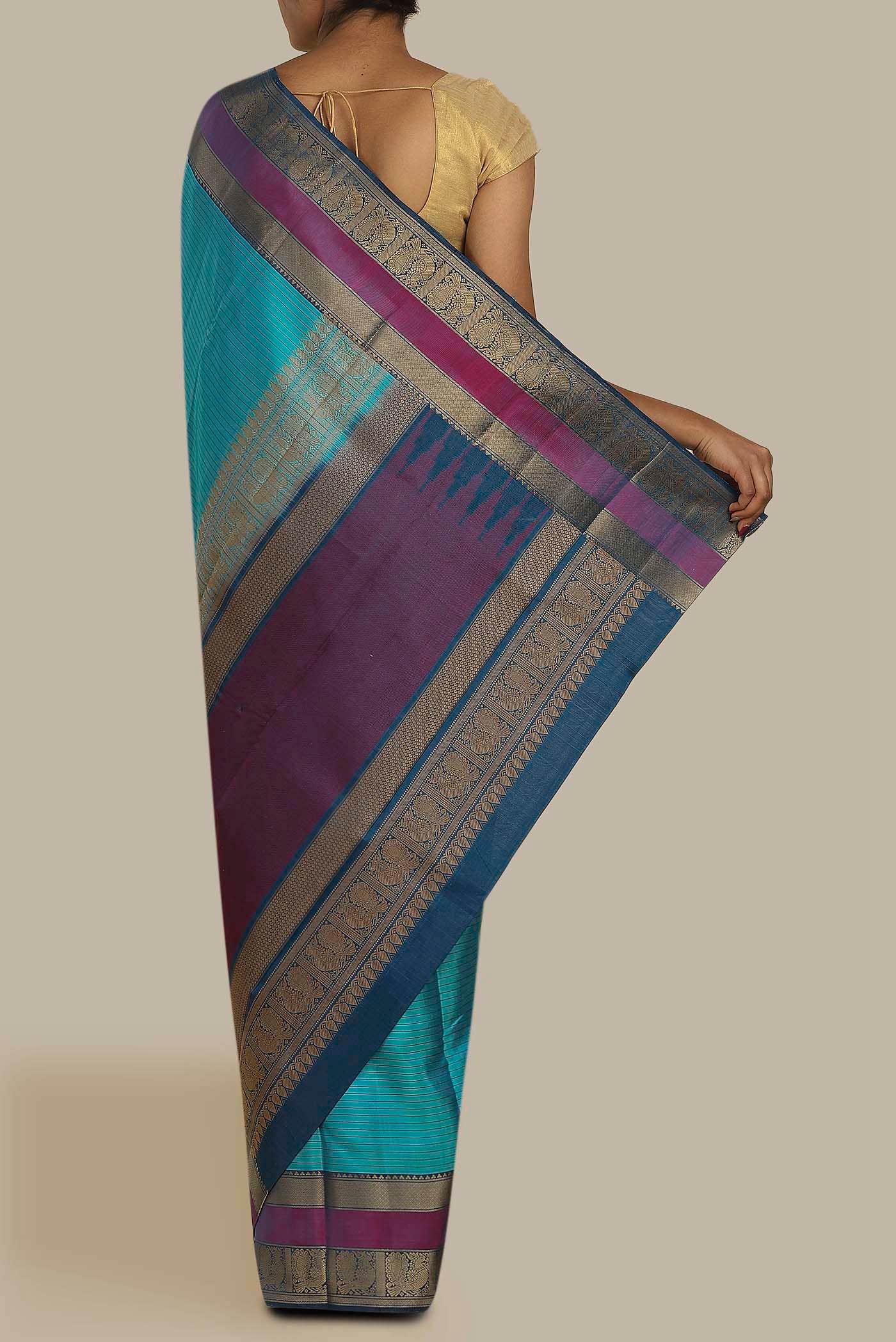 Blue Kanchipuram Silk Saree