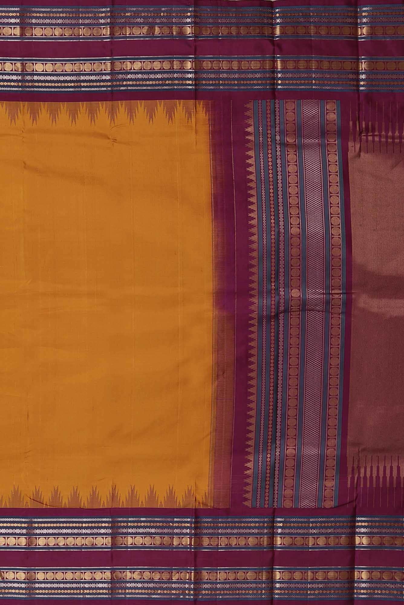Yellow Kanchipuram Silk Saree