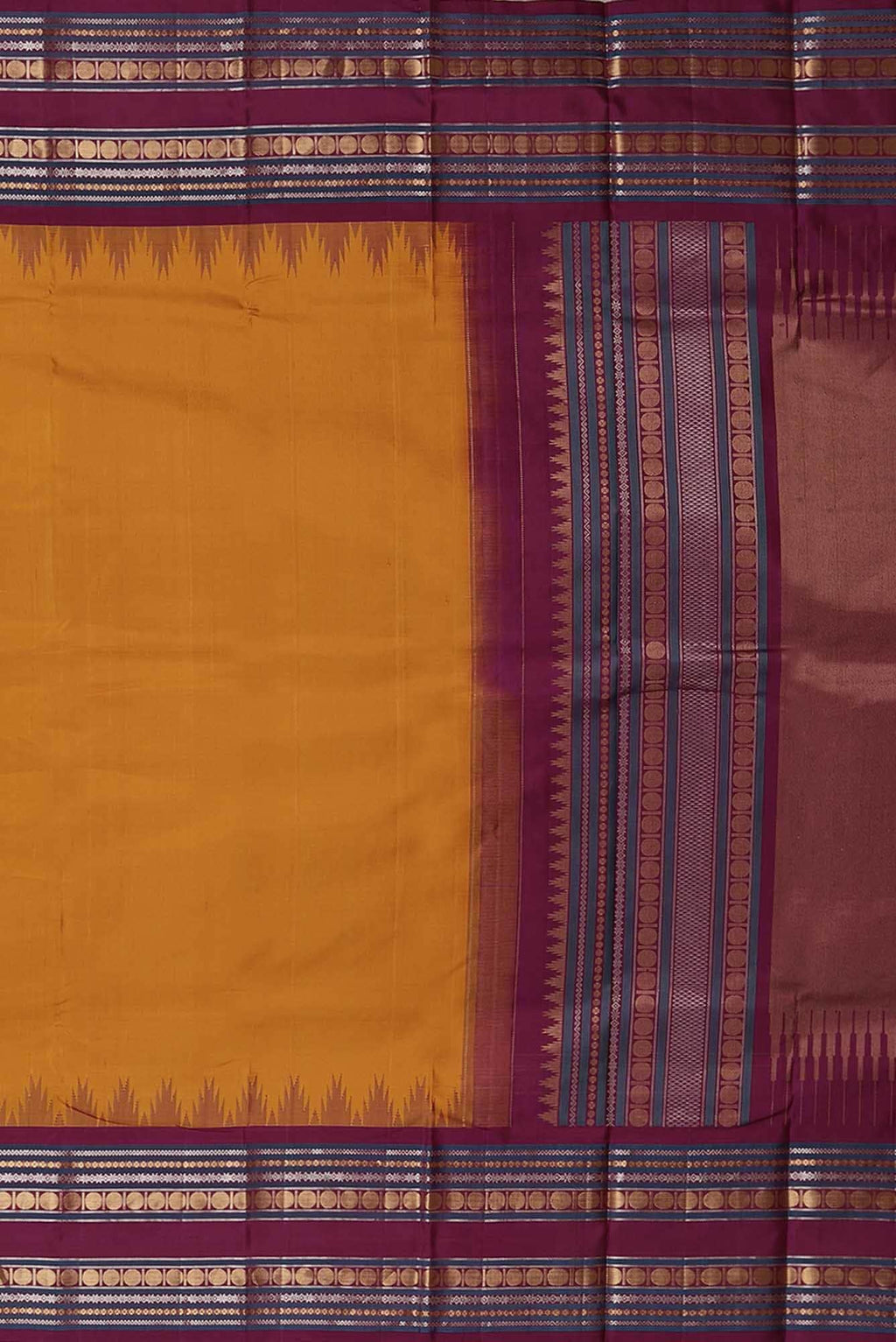 Yellow Kanchipuram Silk Saree