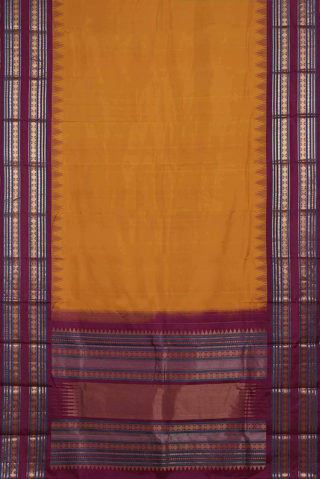 Yellow Kanchipuram Silk Saree