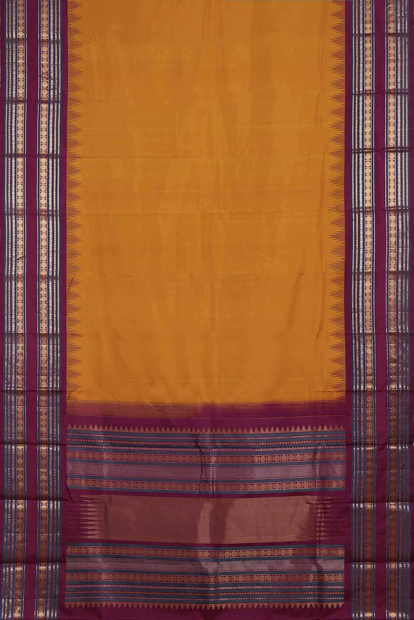 Yellow Kanchipuram Silk Saree