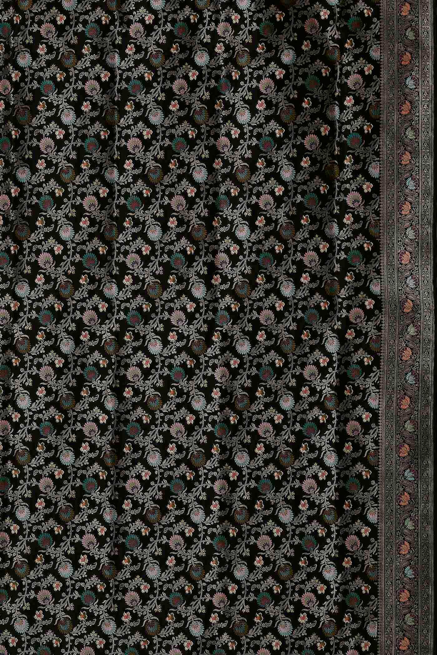 Black Banarasi Silk Saree