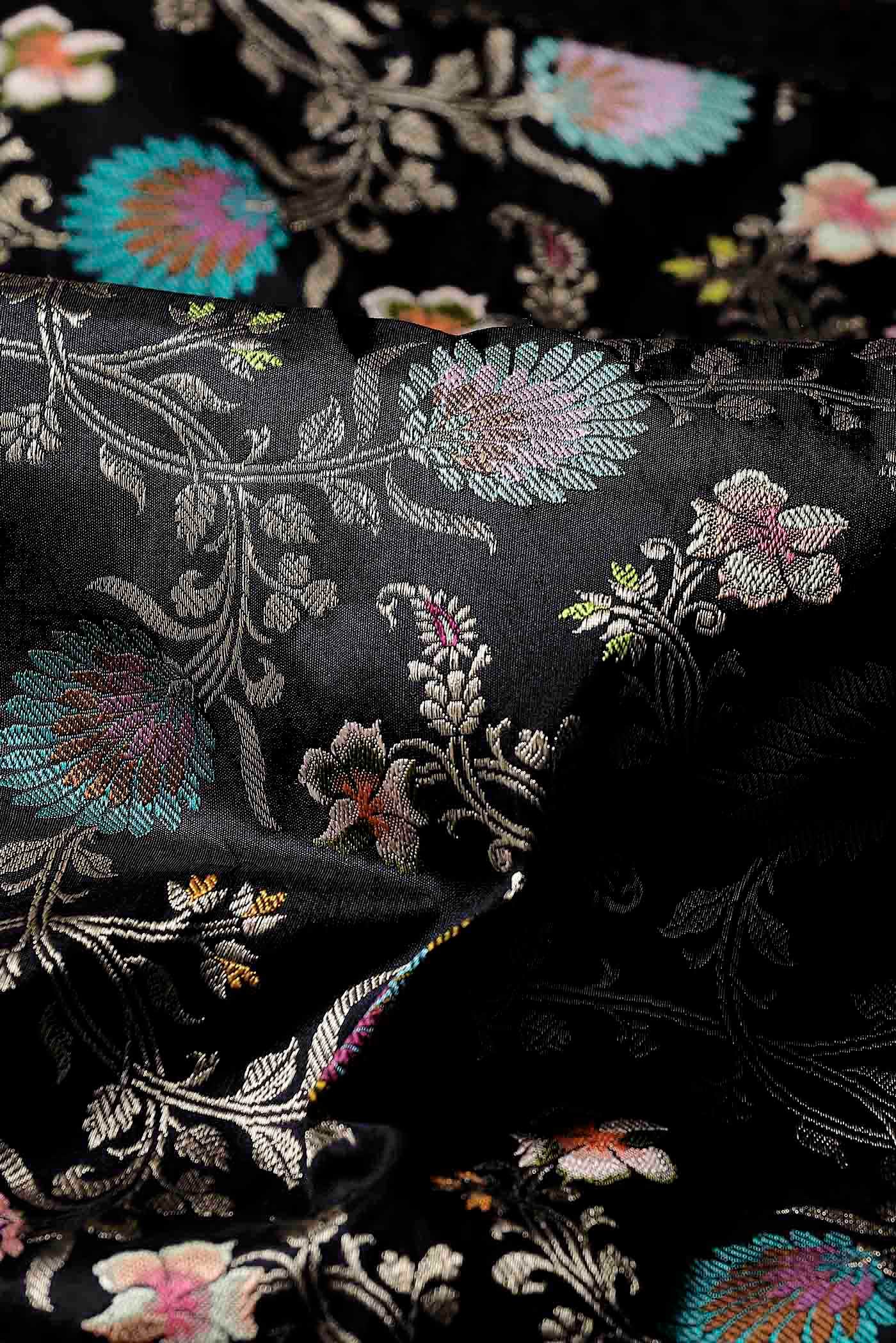 Black Banarasi Silk Saree
