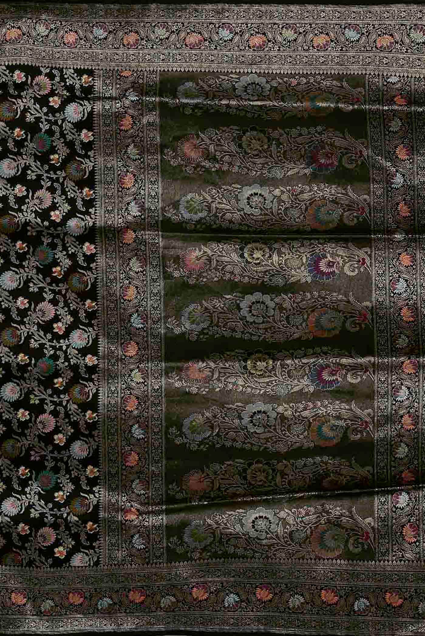 Black Banarasi Silk Saree
