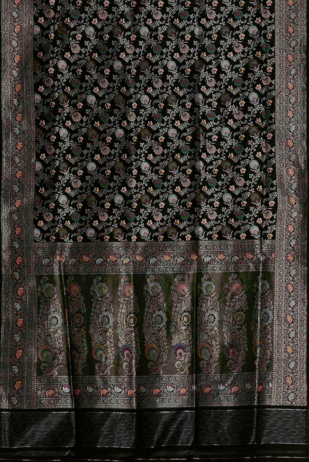 Black Banarasi Silk Saree
