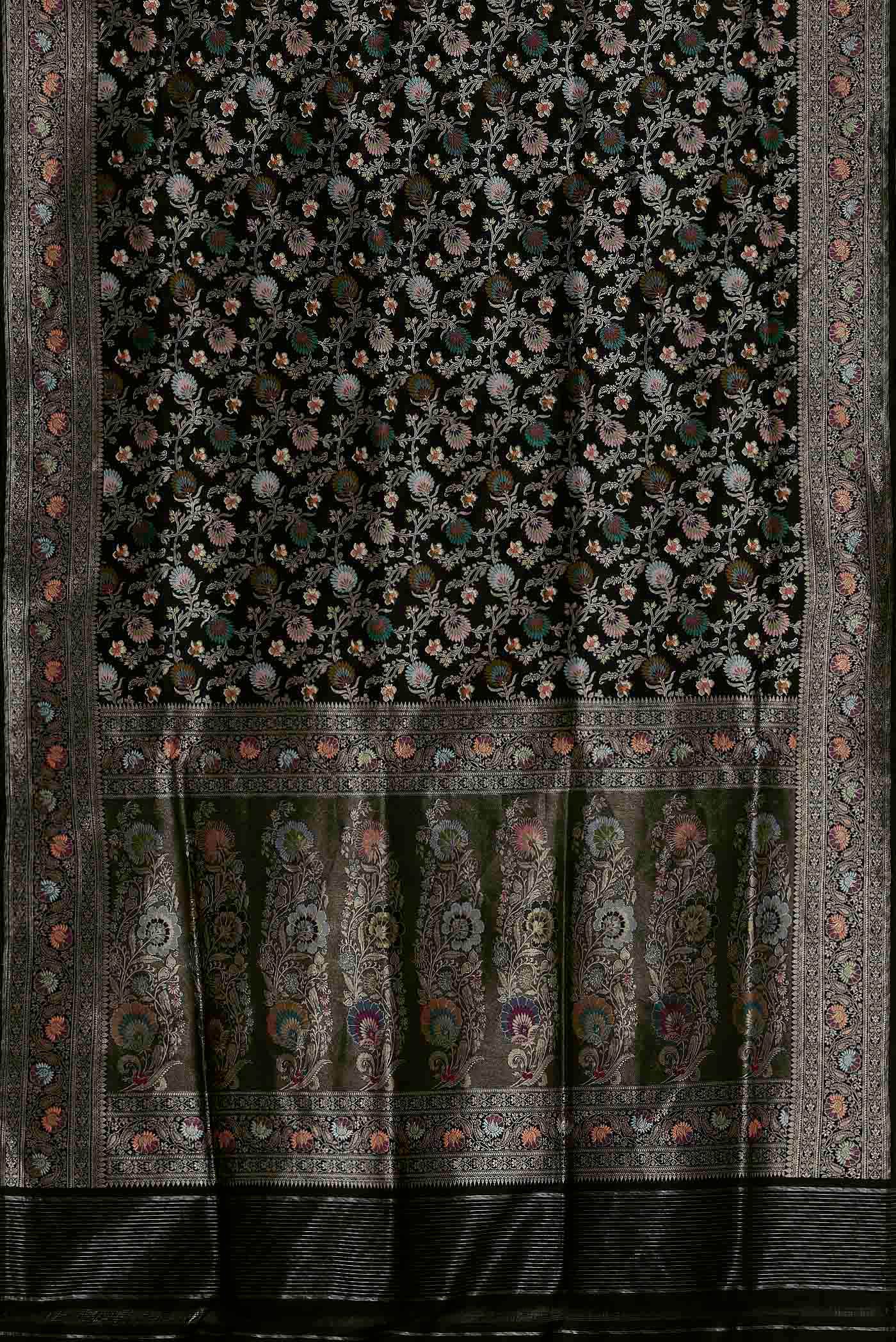 Black Banarasi Silk Saree