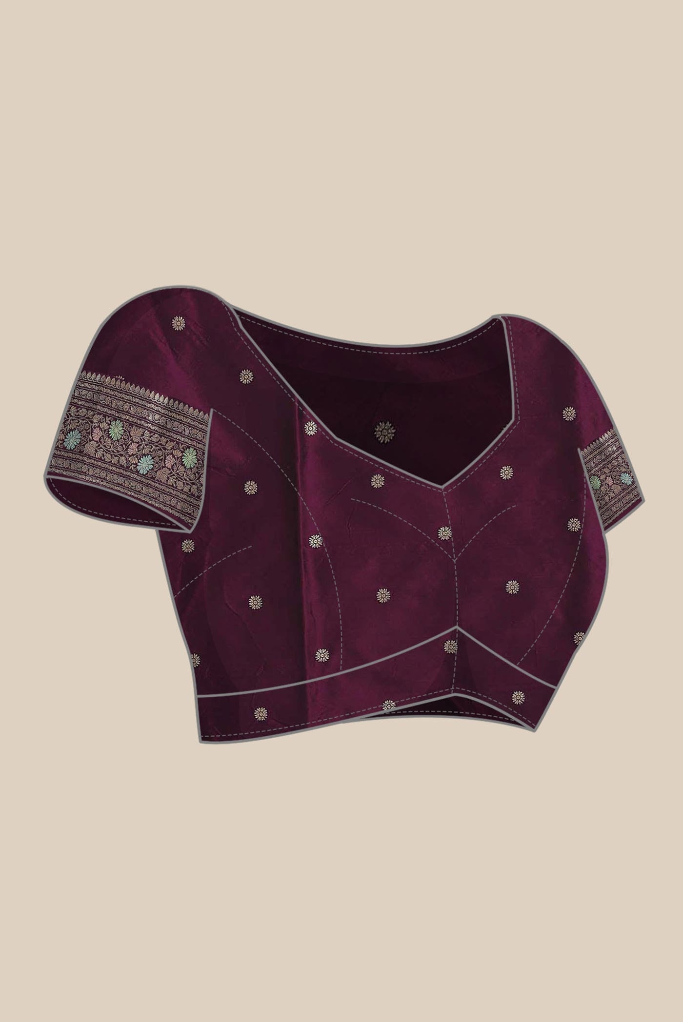 Burgundy Banarasi Silk Saree