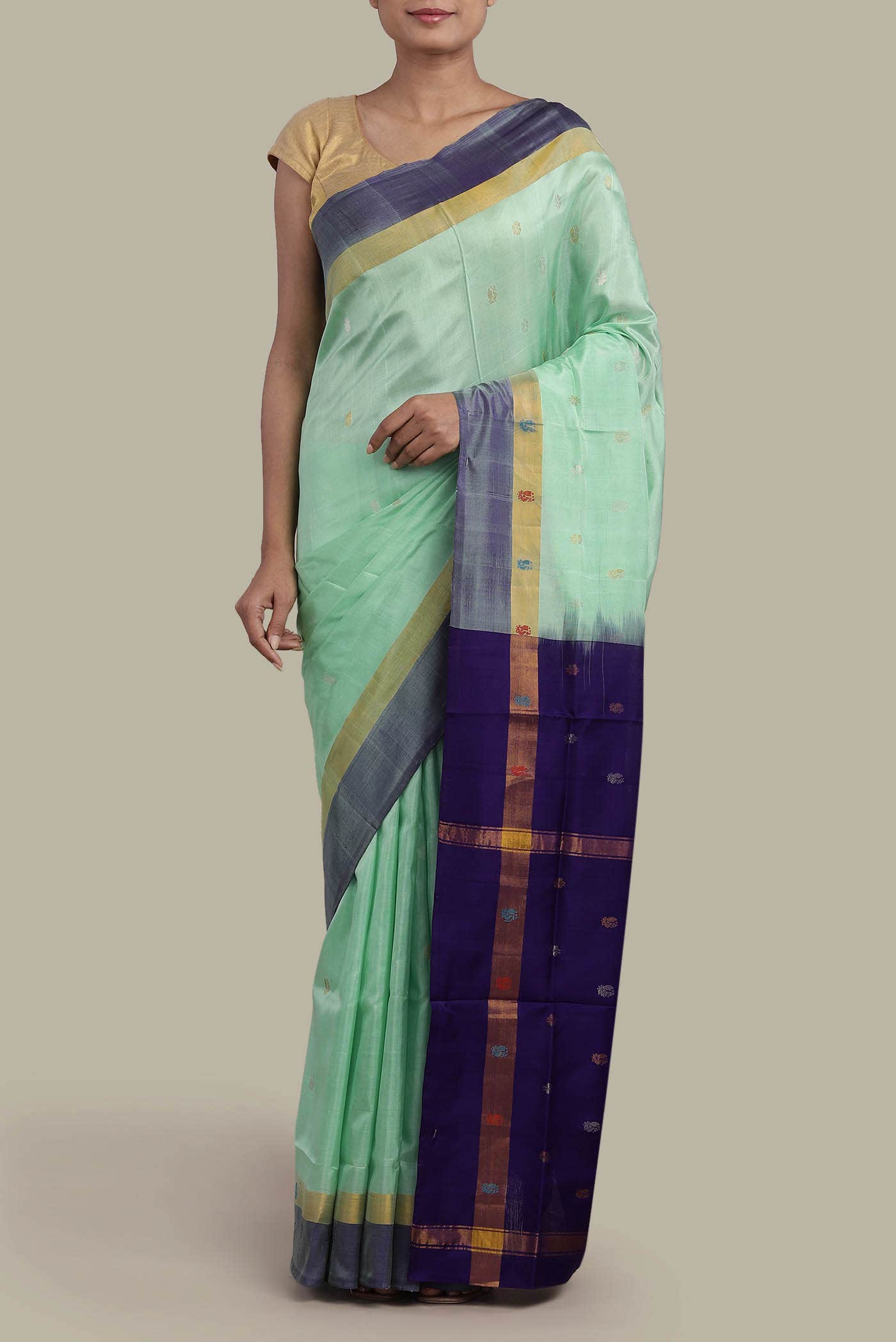 Sea Green Uppada Silk Saree