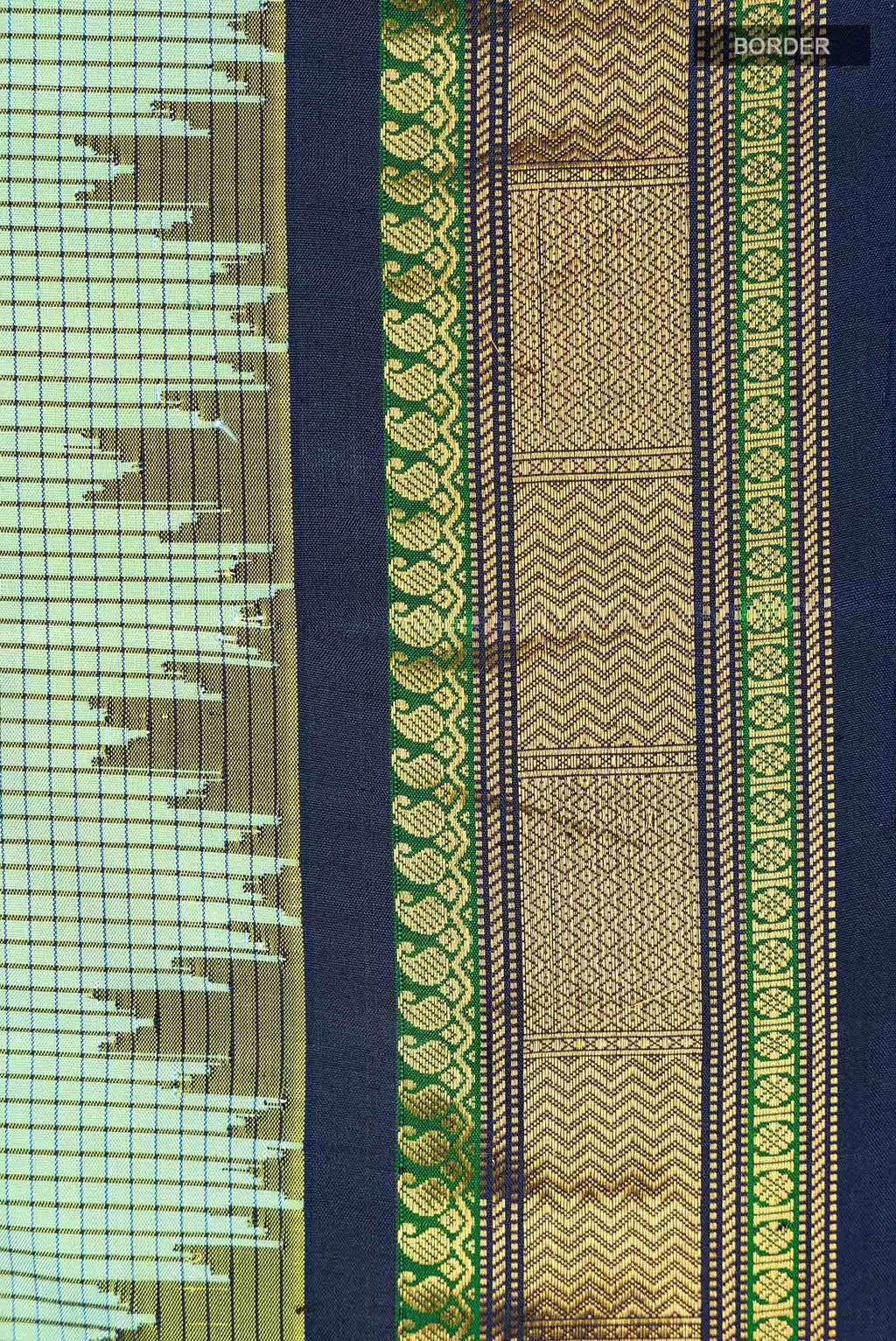 Sea Green Dual Tone Gadwal Silk Saree