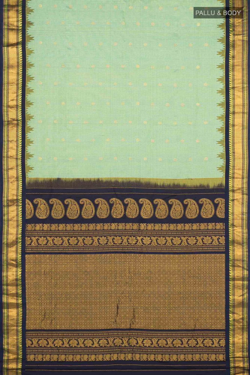 Sea Green Dual Tone Gadwal Silk Saree