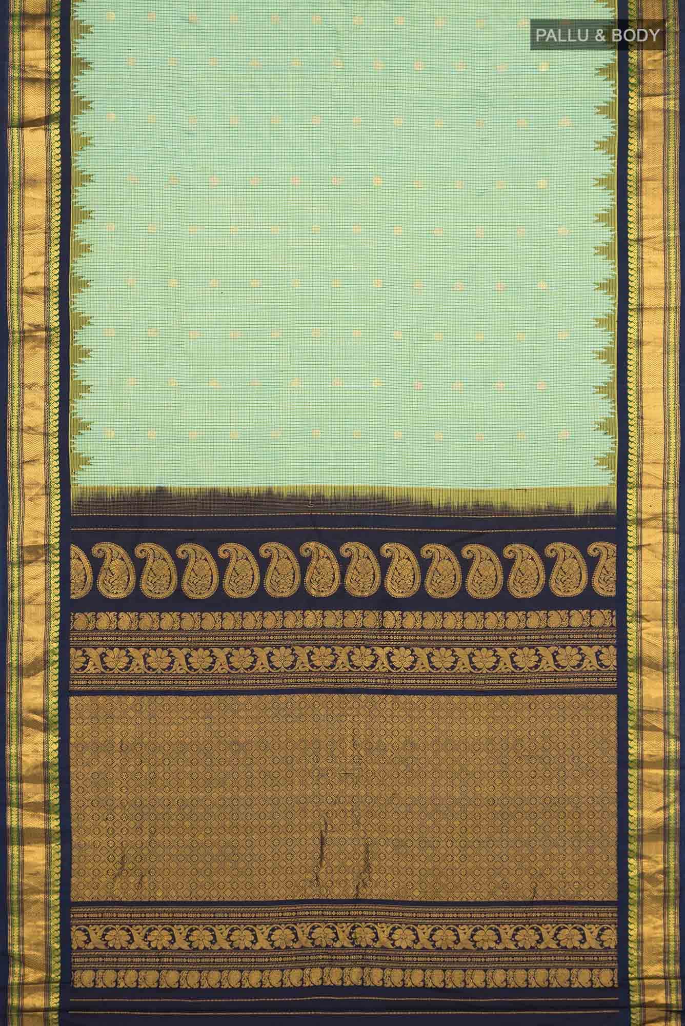 Sea Green Dual Tone Gadwal Silk Saree