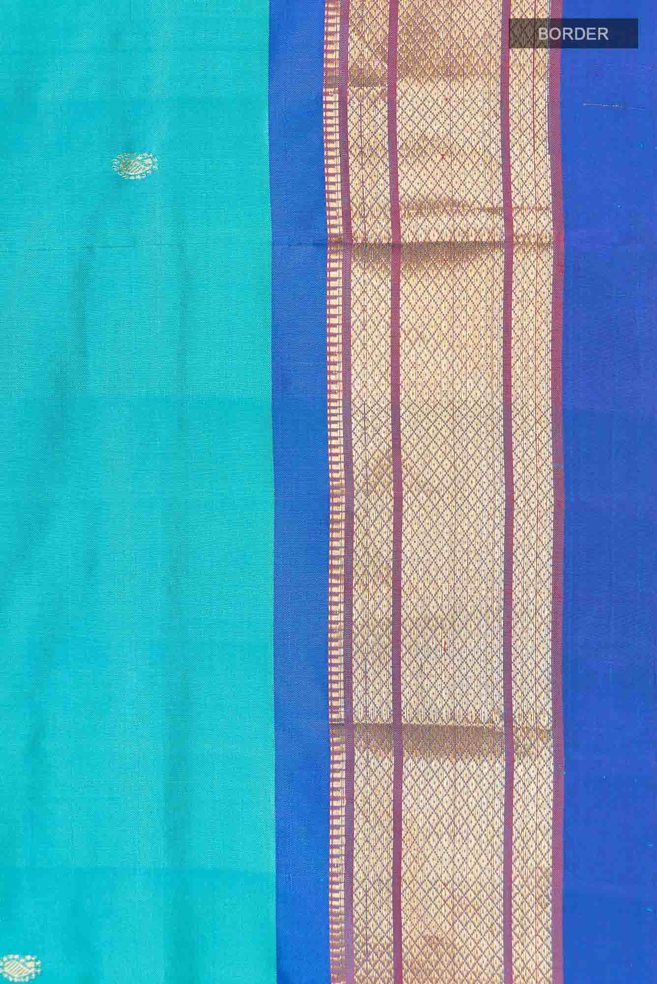Sky Blue Dual Tone Paithani Silk Saree