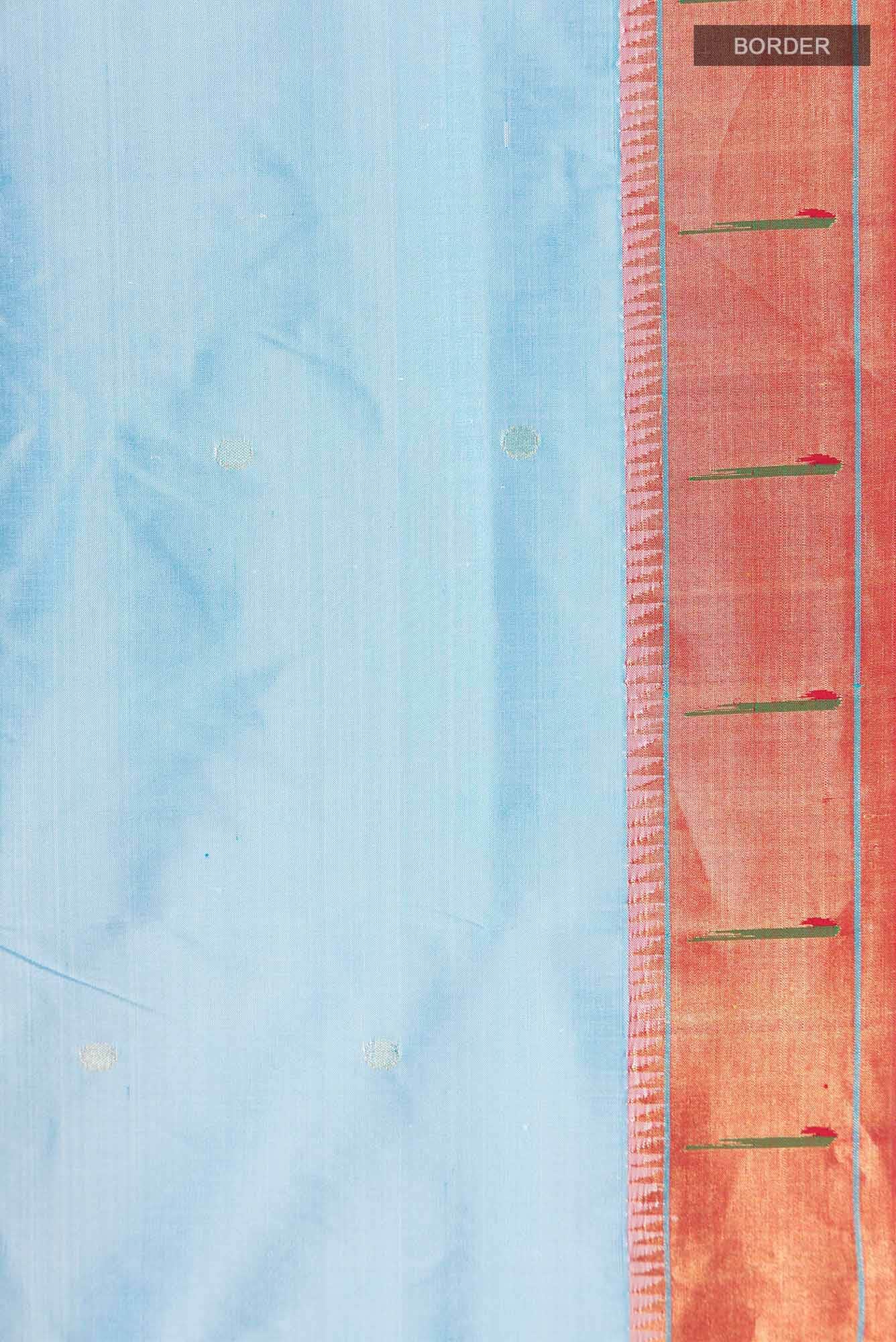 Sky Blue Dual Tone Paithani Silk Saree