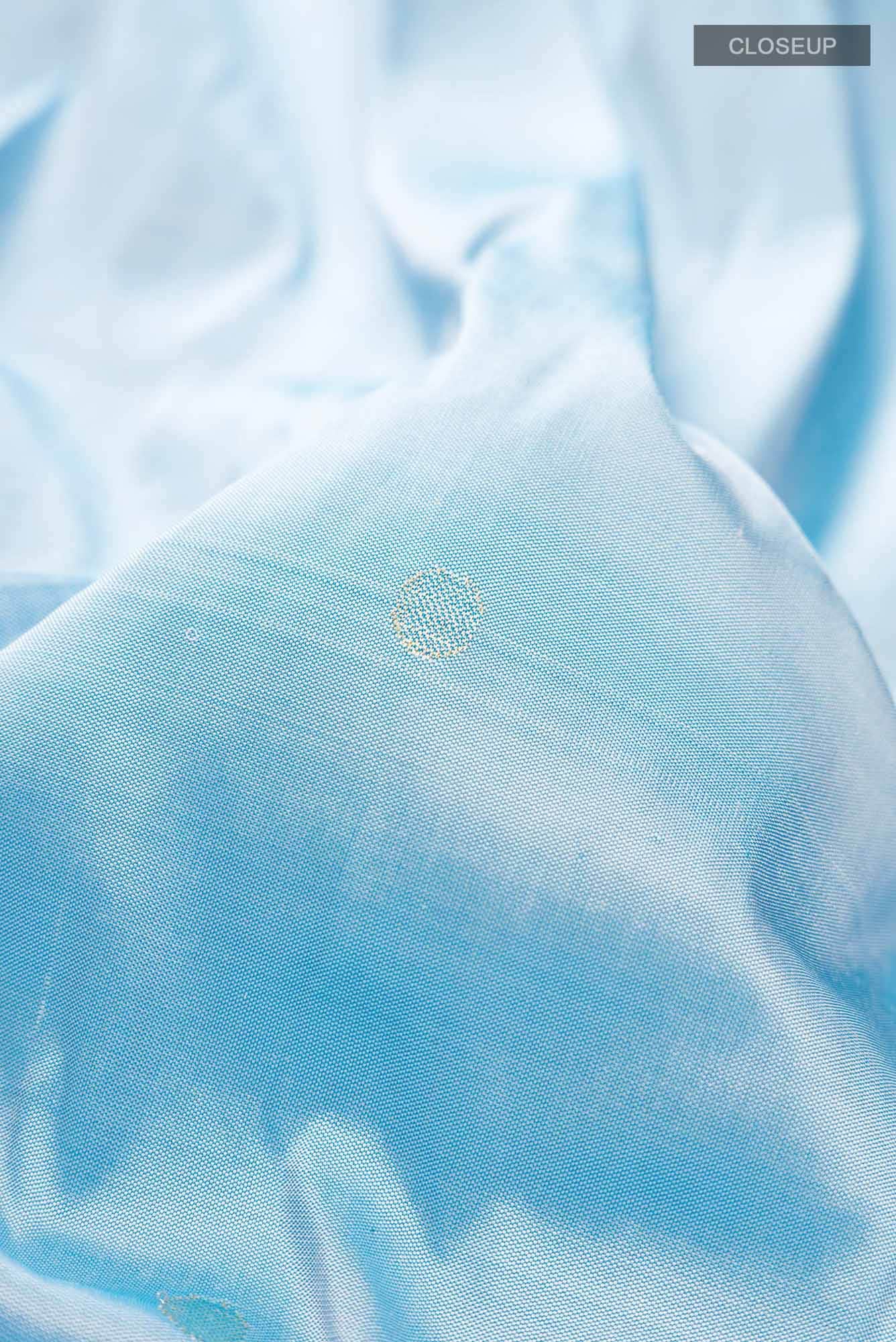 Sky Blue Dual Tone Paithani Silk Saree