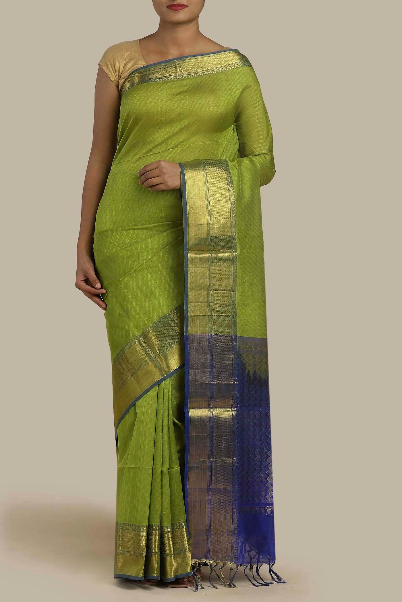 Green Silk Cotton Saree