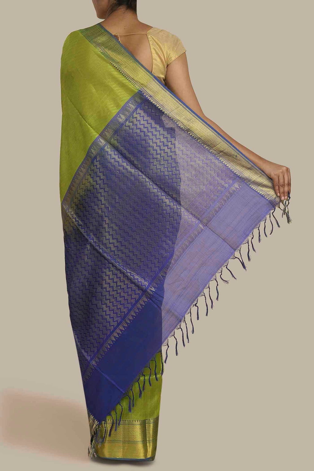 Green Silk Cotton Saree