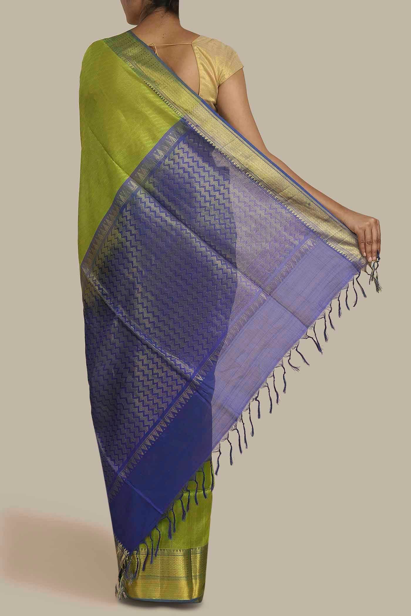 Green Silk Cotton Saree