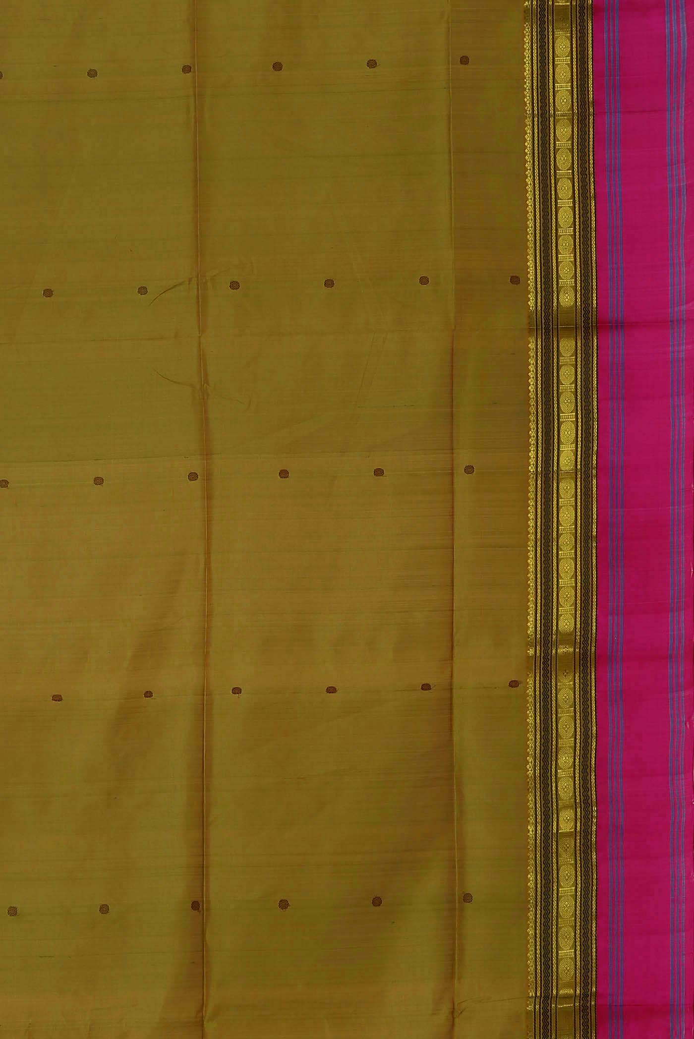 Green with Yellow Dual Tone Silk Cotton Saree