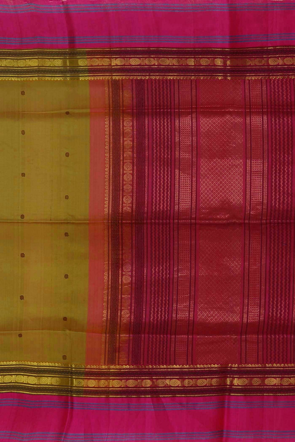 Green with Yellow Dual Tone Silk Cotton Saree
