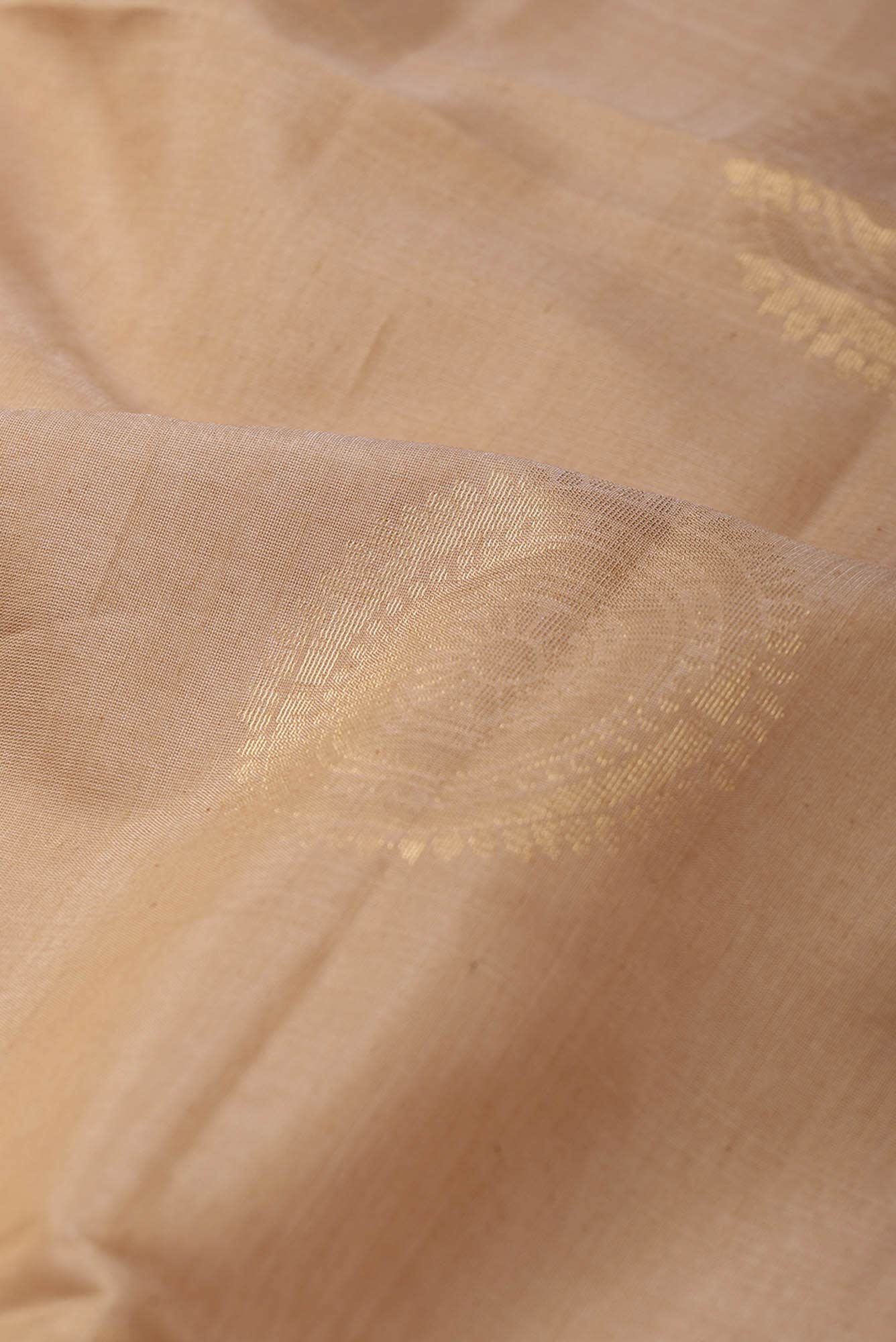 Beige Silk Cotton Saree