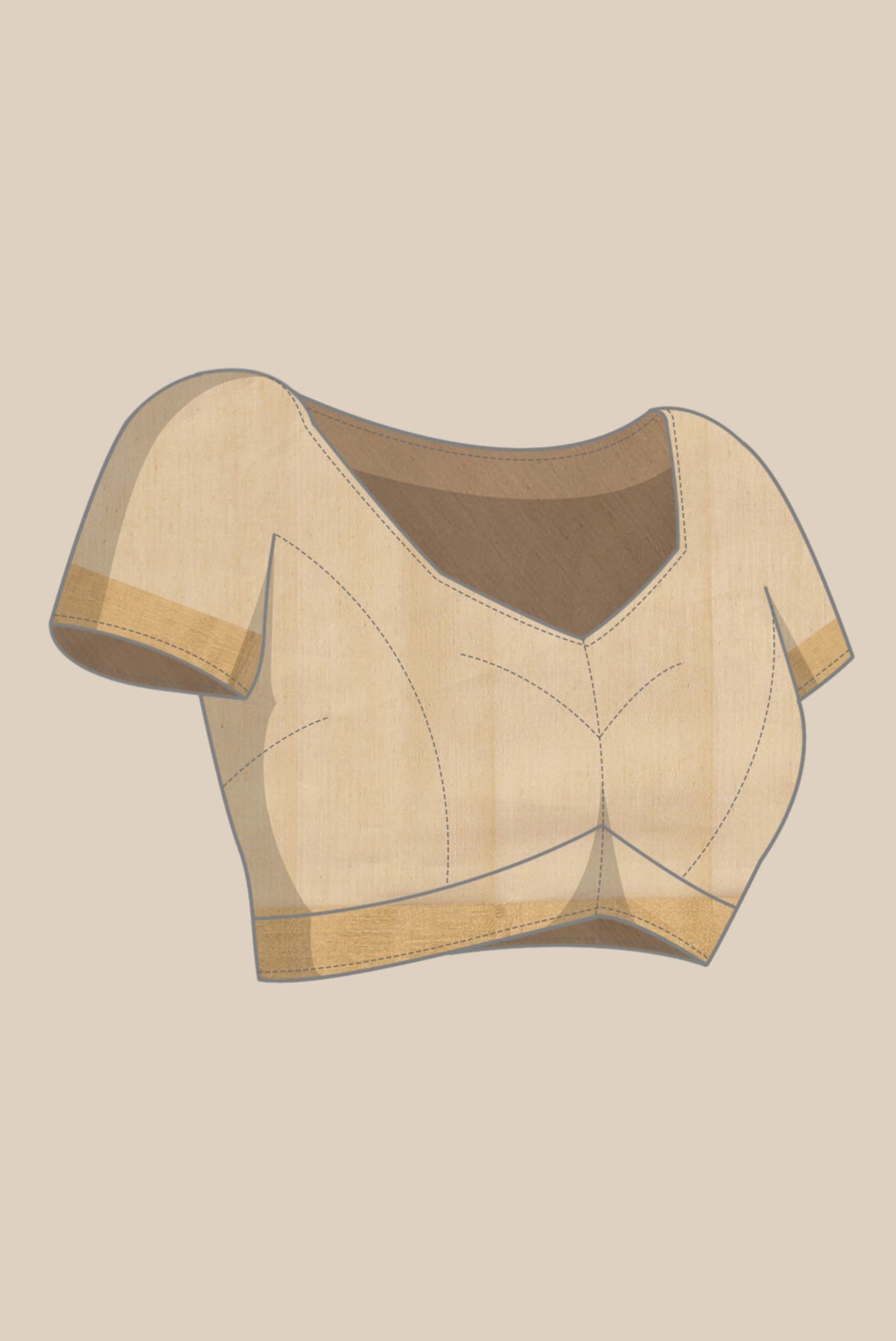Beige Silk Cotton Saree