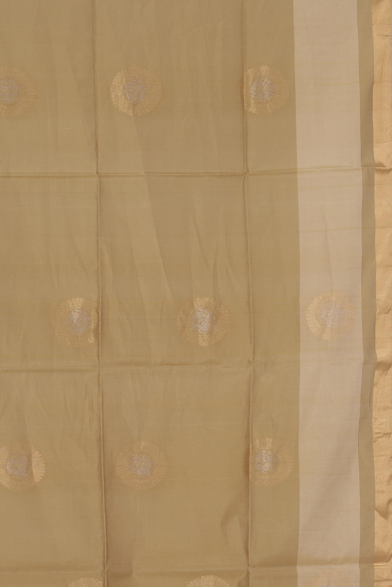 Beige Silk Cotton Saree