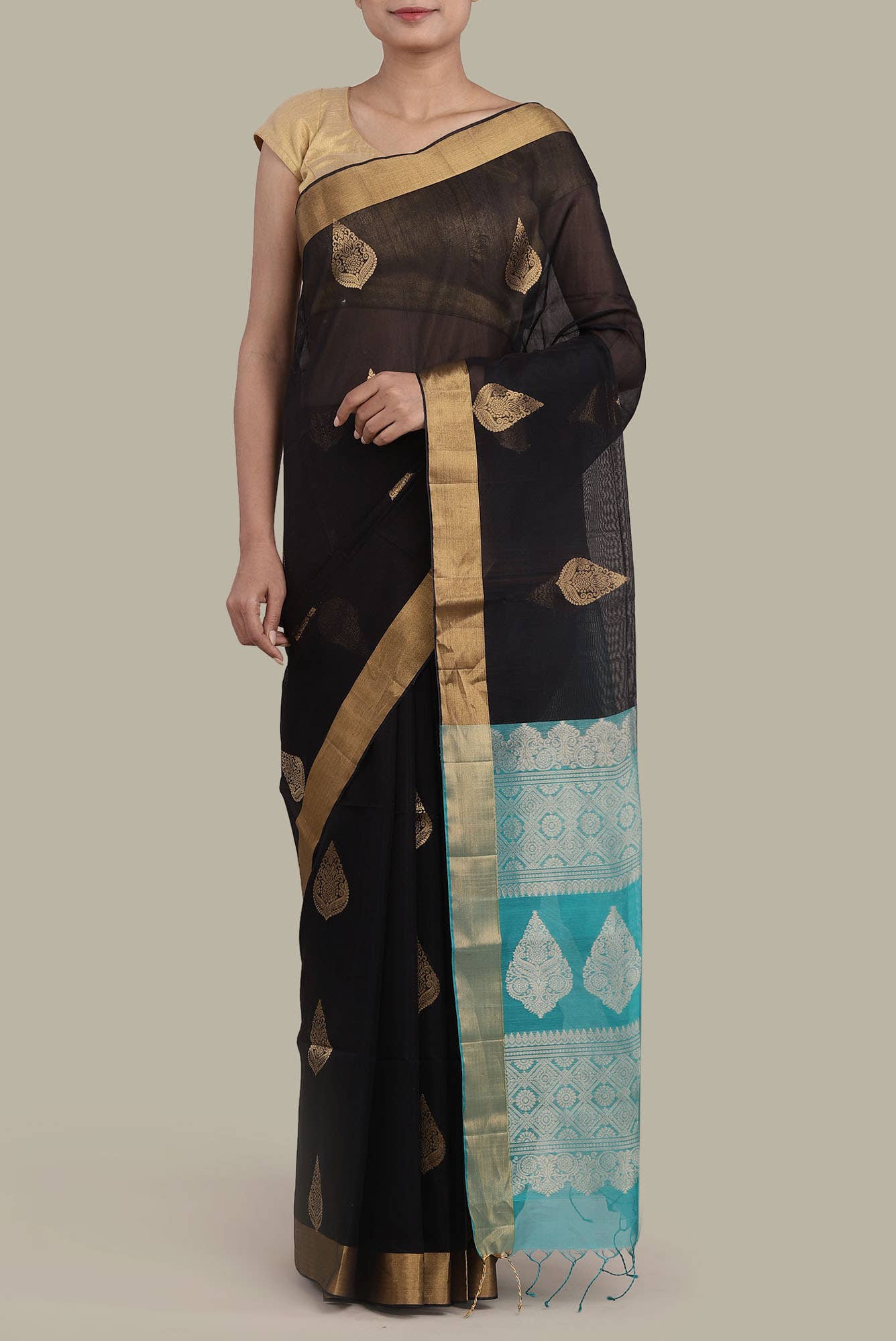 Black Silk Cotton Saree