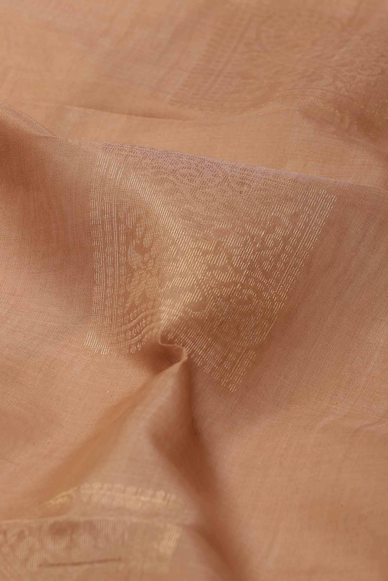 Beige Silk Cotton Saree