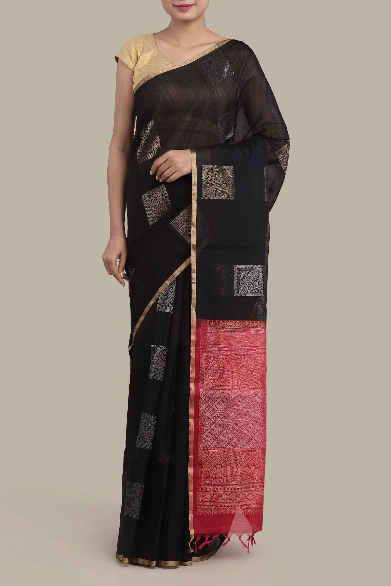 Black Silk Cotton Saree