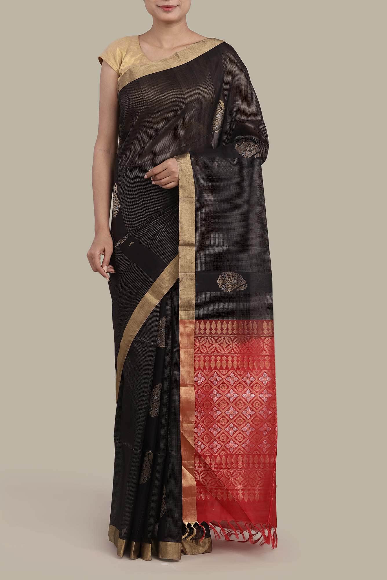 Black Silk Cotton Saree