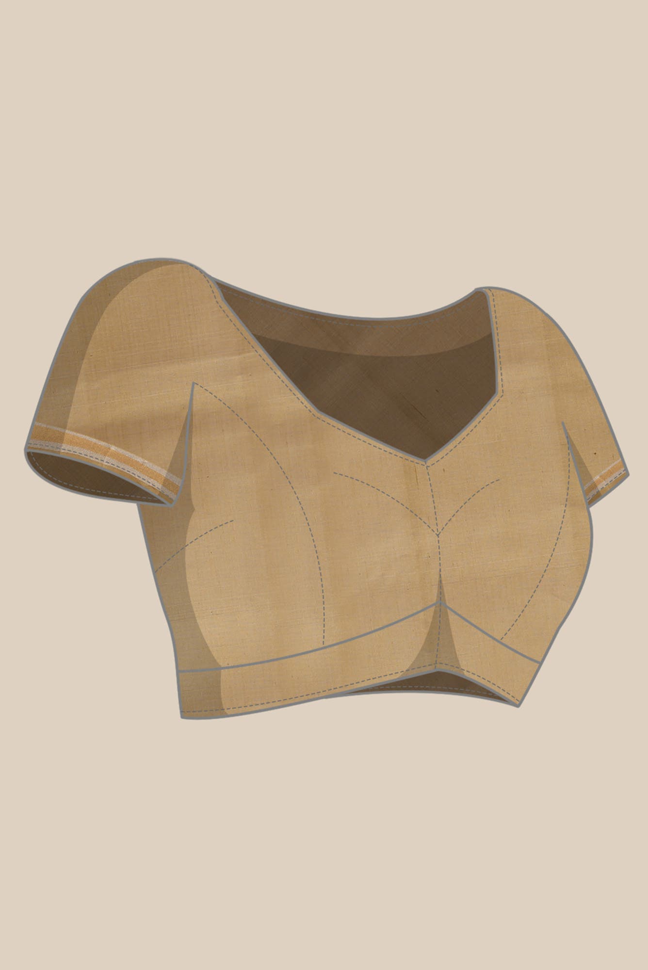 Beige Silk Cotton Saree