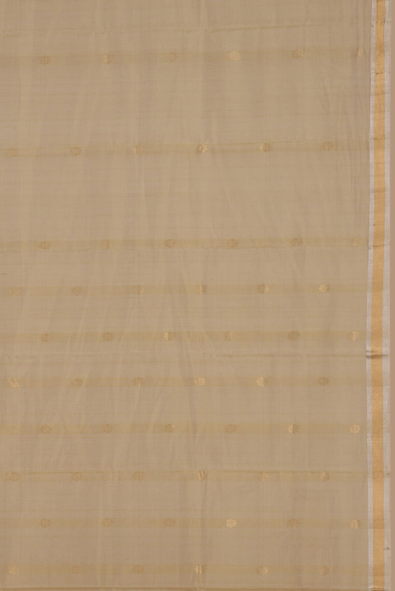 Beige Silk Cotton Saree