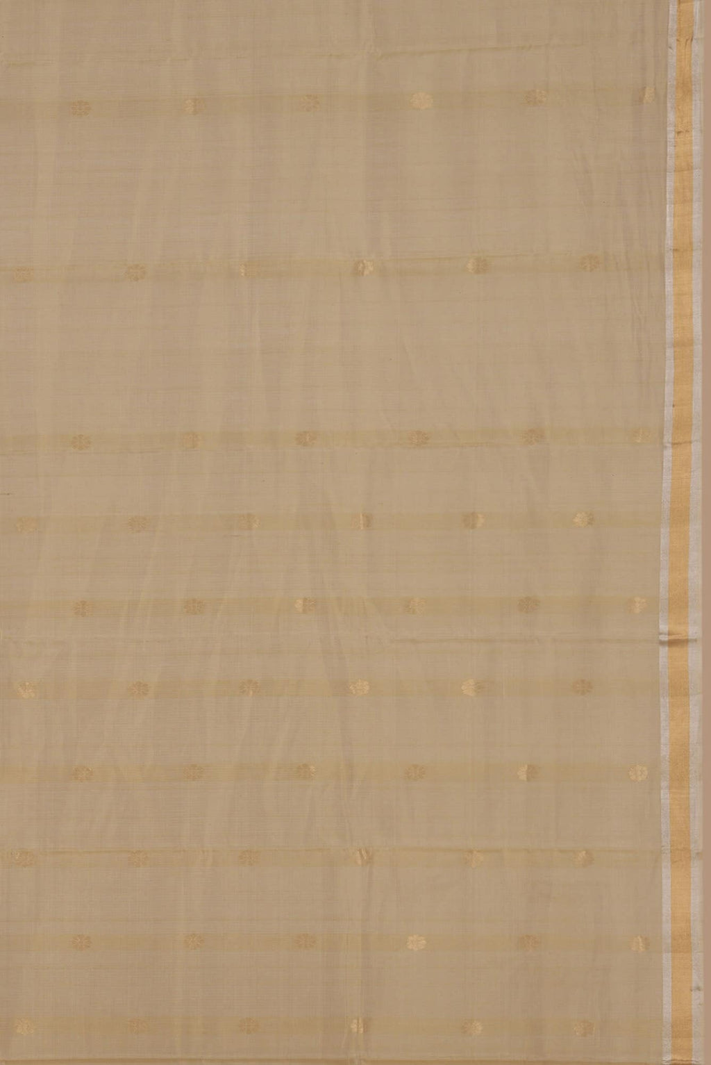 Beige Silk Cotton Saree