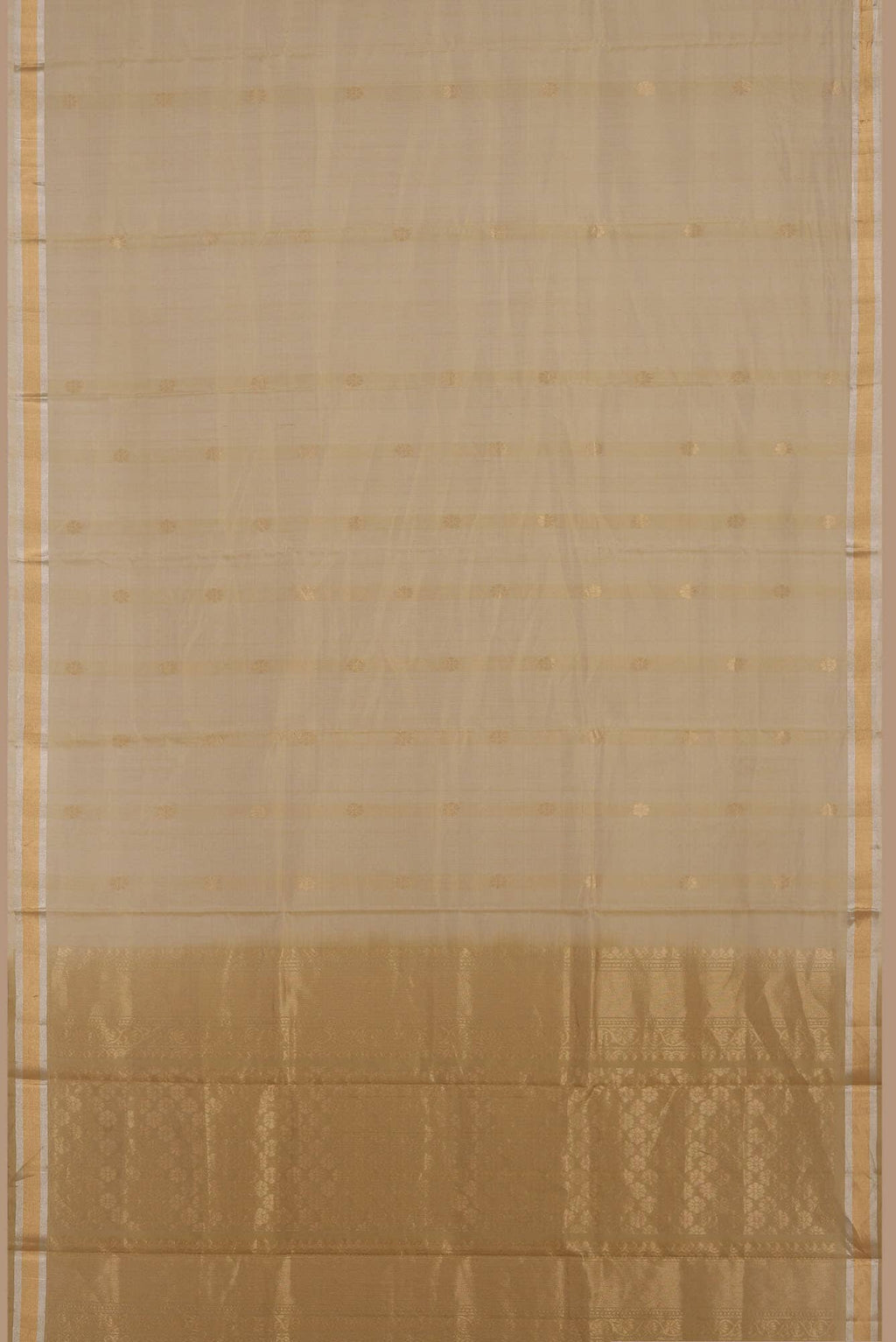 Beige Silk Cotton Saree